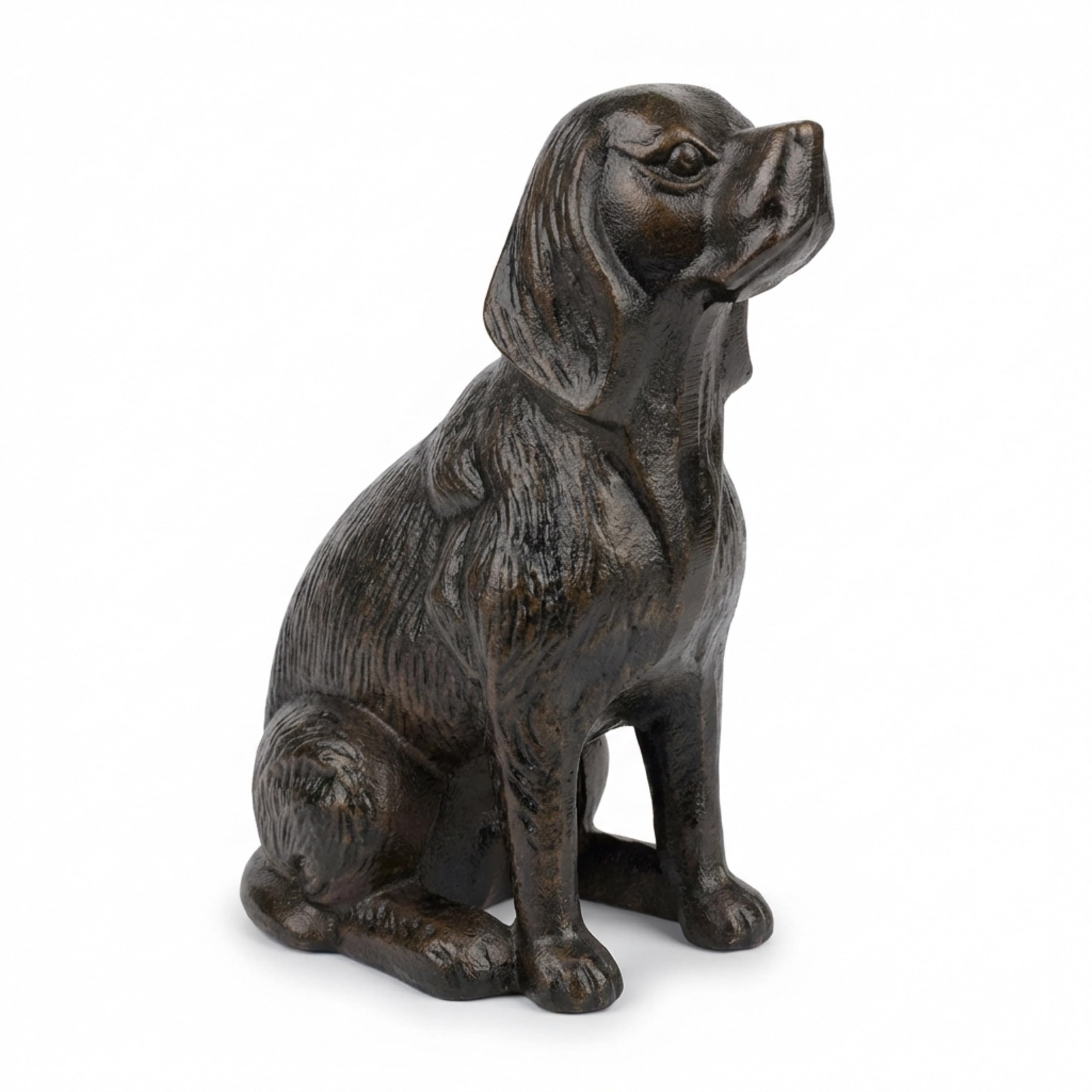 Lulu Decor, Fermaporta decorativo in ghisa, a forma di cane, fermaporta, scultura, statua di cane (nero, 6,4 kg)