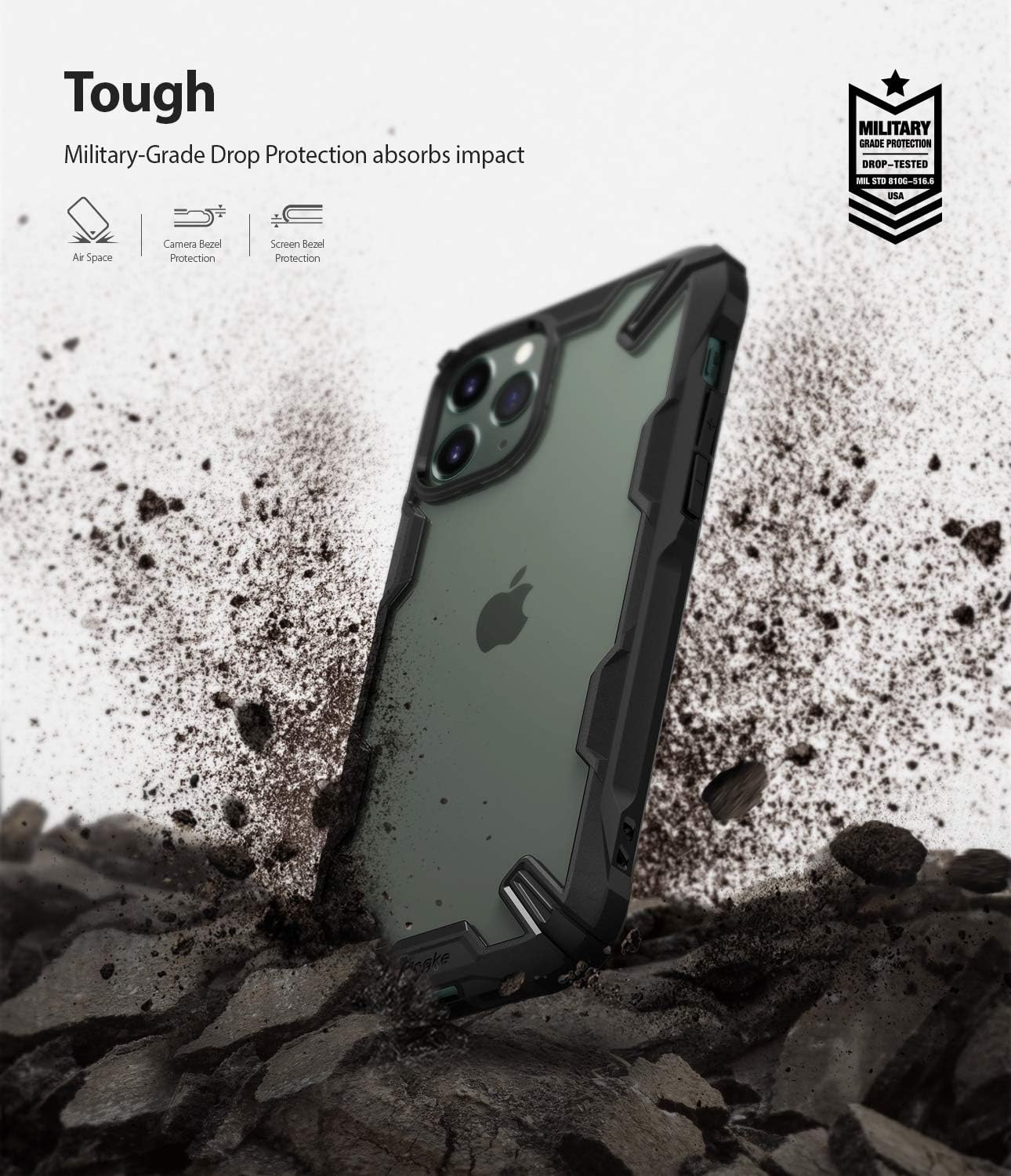 Ringke Fusion-X Compatible with iPhone 11 Pro Max Case, Clear Anti-Yellowing Back Shockproof Heavy Duty Bumper Phone Cover for iPhone 11 Pro Max 6.5-Inch - Black