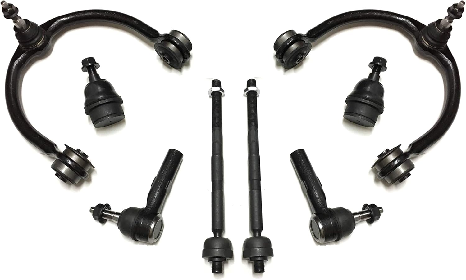 PartsW - 8 Pc Suspension Kit Front Inner & Outer Tie Rod Ends Front Lower Ball Joints Upper Control Arms with Ball Joints Assembly Fits JEEP COMMANDER 2006-2010/JEEP GRAND CHEROKEE 2005-2010/