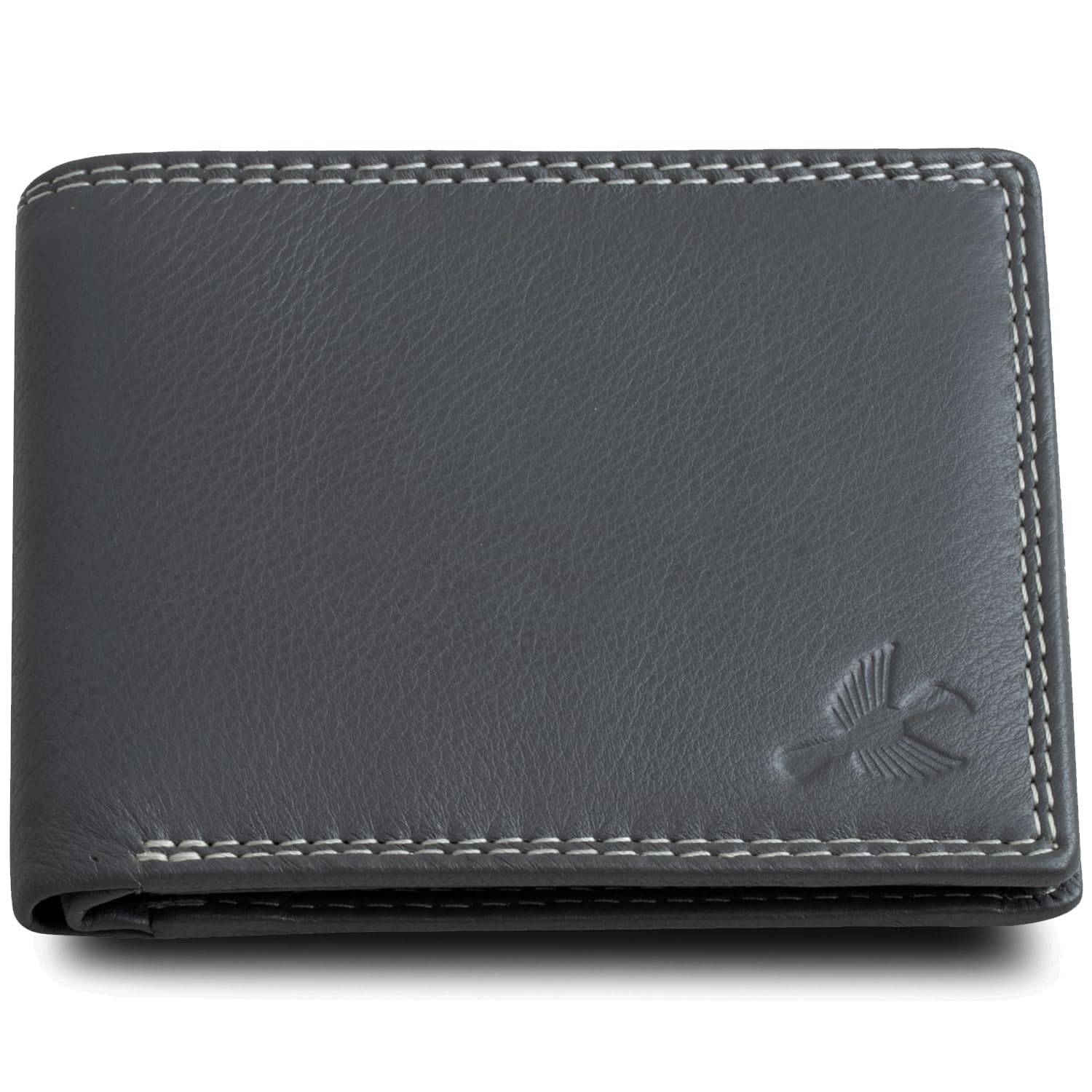 Men's Stella Genuine Leather RFID Blocking Wallet, Grey, Standard, Classic
