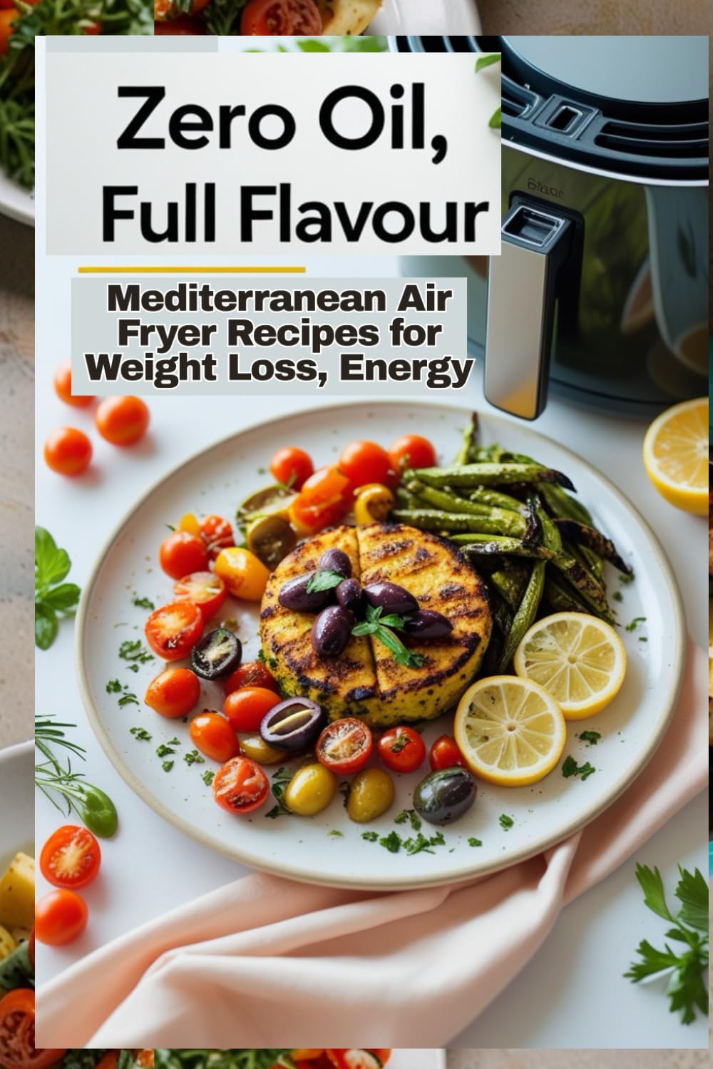 Zero Oil, Full Flavour: Mediterranean Air Fryer Recipes for Weight Loss, Energy: The Ultimate Mediterranean Diet Air Fryer Cookbook for Healthy, Fast, and Flavorful Oil-Free Recipes