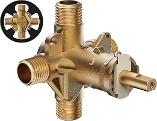 Enhanced 2510-WL Male Thread Compatible with Moen Posi temp Rough-In Mixing Valve with 1222 Pressure Balancing Cartridge,4-Port for Tub Shower Kit Plumbing,1/2 Inch IPS Connection,Heavy Duty Brass