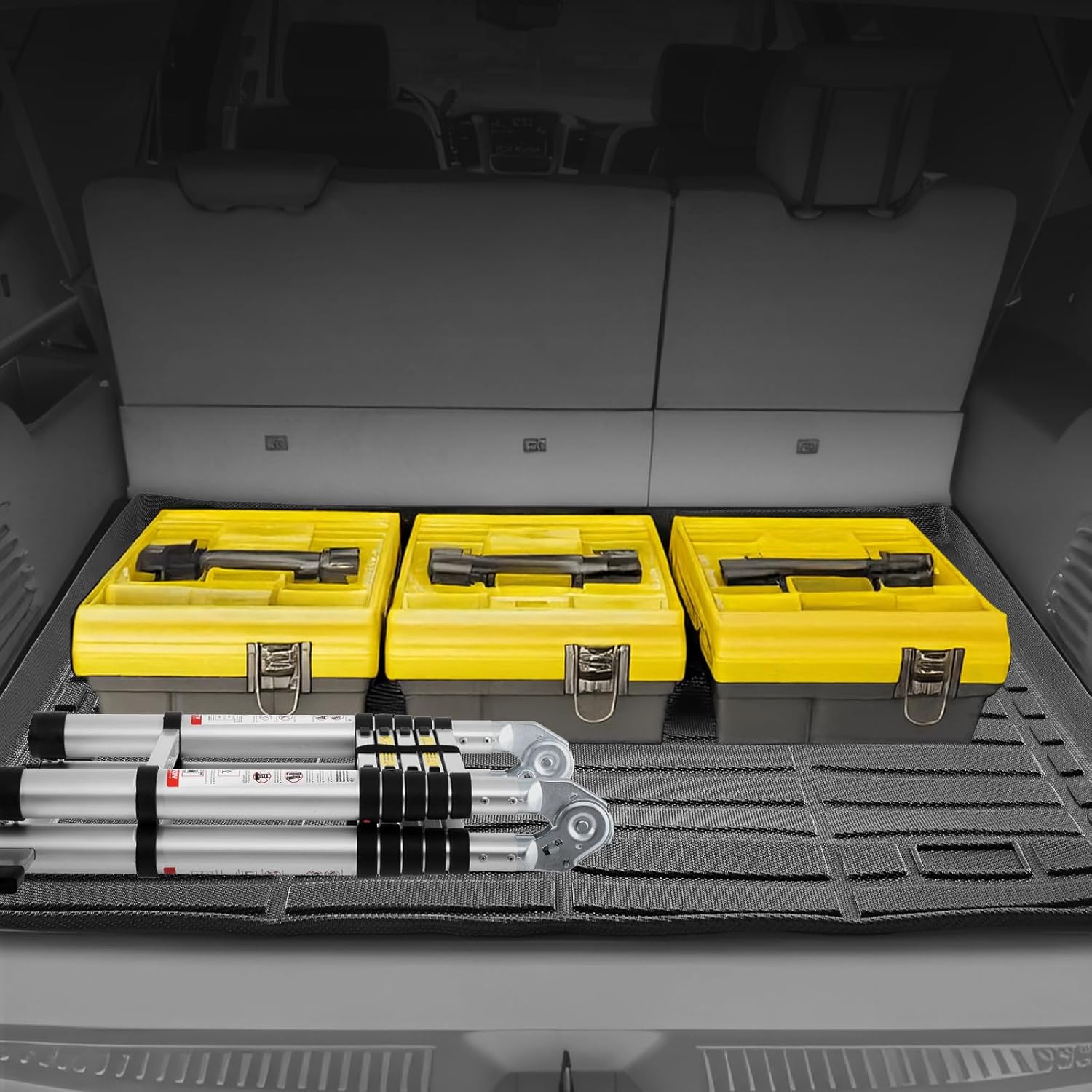 VEVOR Cargo Mat Compatible with Chevrolet Suburban & GMC Yukon XL 2015-2020, Precise Fit Trunk Mat for SUVs, TPE Trunk Protector Replacement, Black (1PCS)