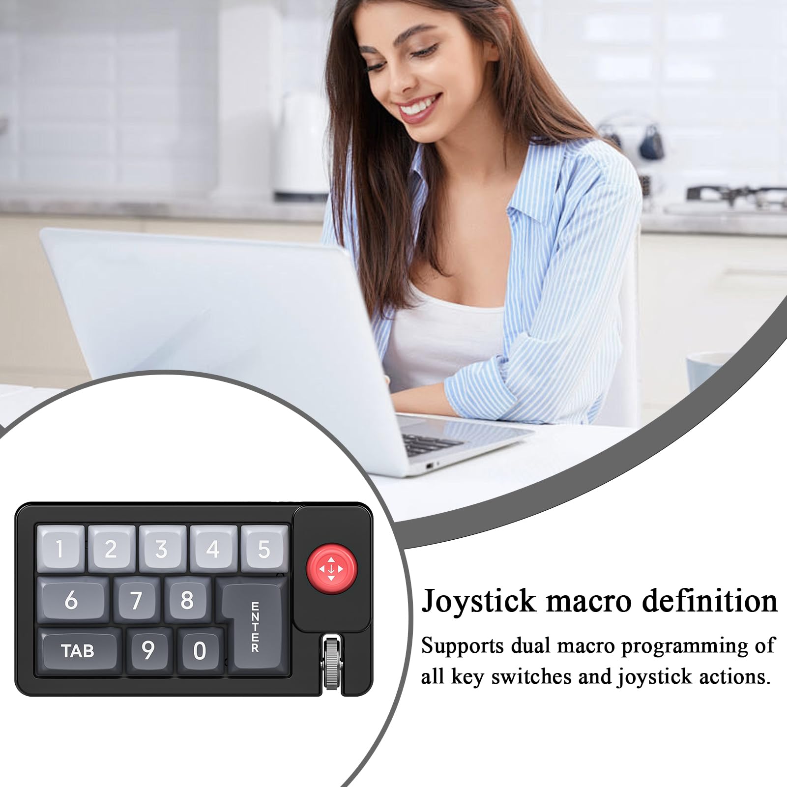 Clavier pour Programmeurs | Clavier Mécanique d'Édition,Pavé Numérique Ergonomique Hot-Swappable avec Joystick pour Montage Vidéo Et Conception Graphique Au Travail pour Femmes Et Hommes