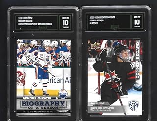 Connor McDavid & Connor Bedard 2 Card Rookie LOT UD. Upper Deck Graded GMA GEM Mint 10 NHL Best Player and NHL Next #1 Hockey Pick