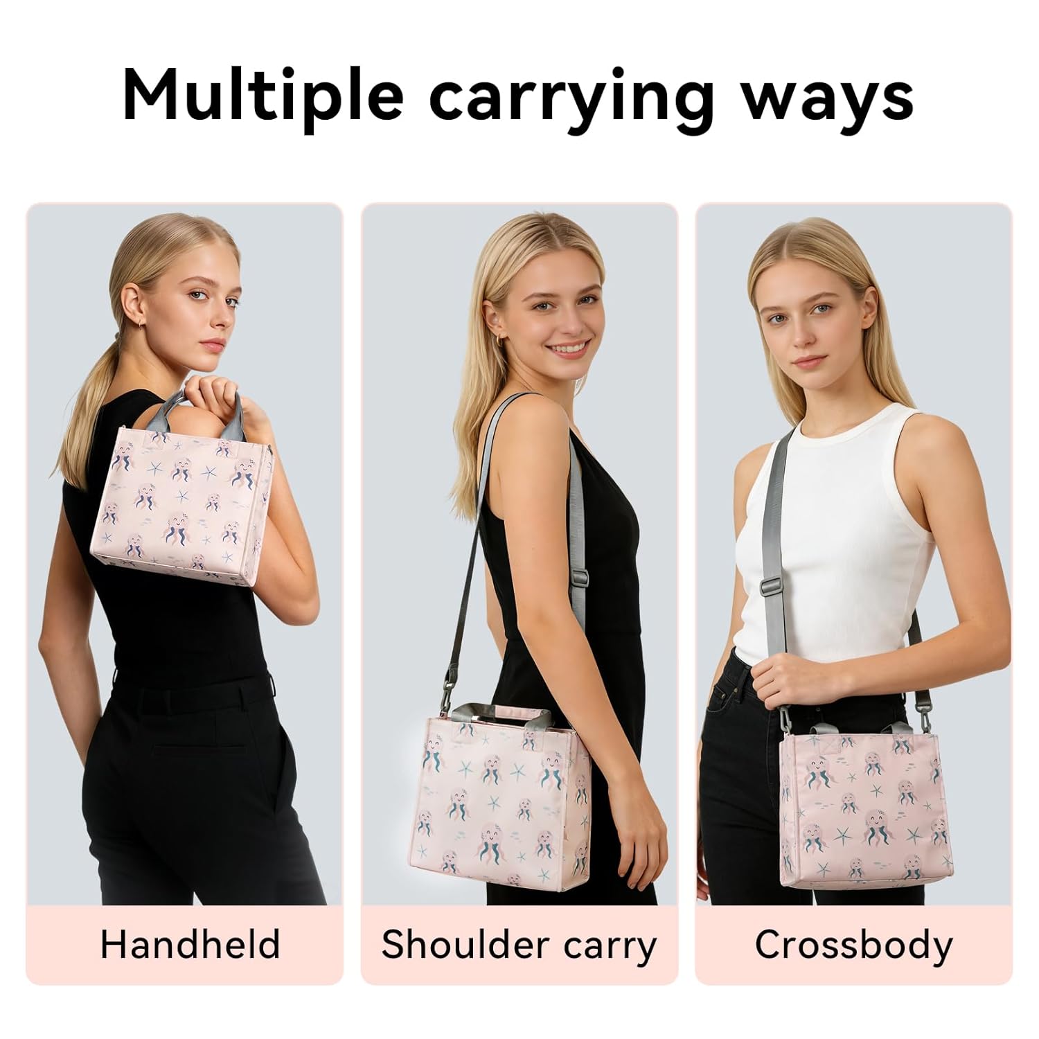 Small Diaper Bag Tote Waterproof Travel Mini Diaper Bag Multi-Function Baby Handbag Crossbody Purse(Pink Octopus)