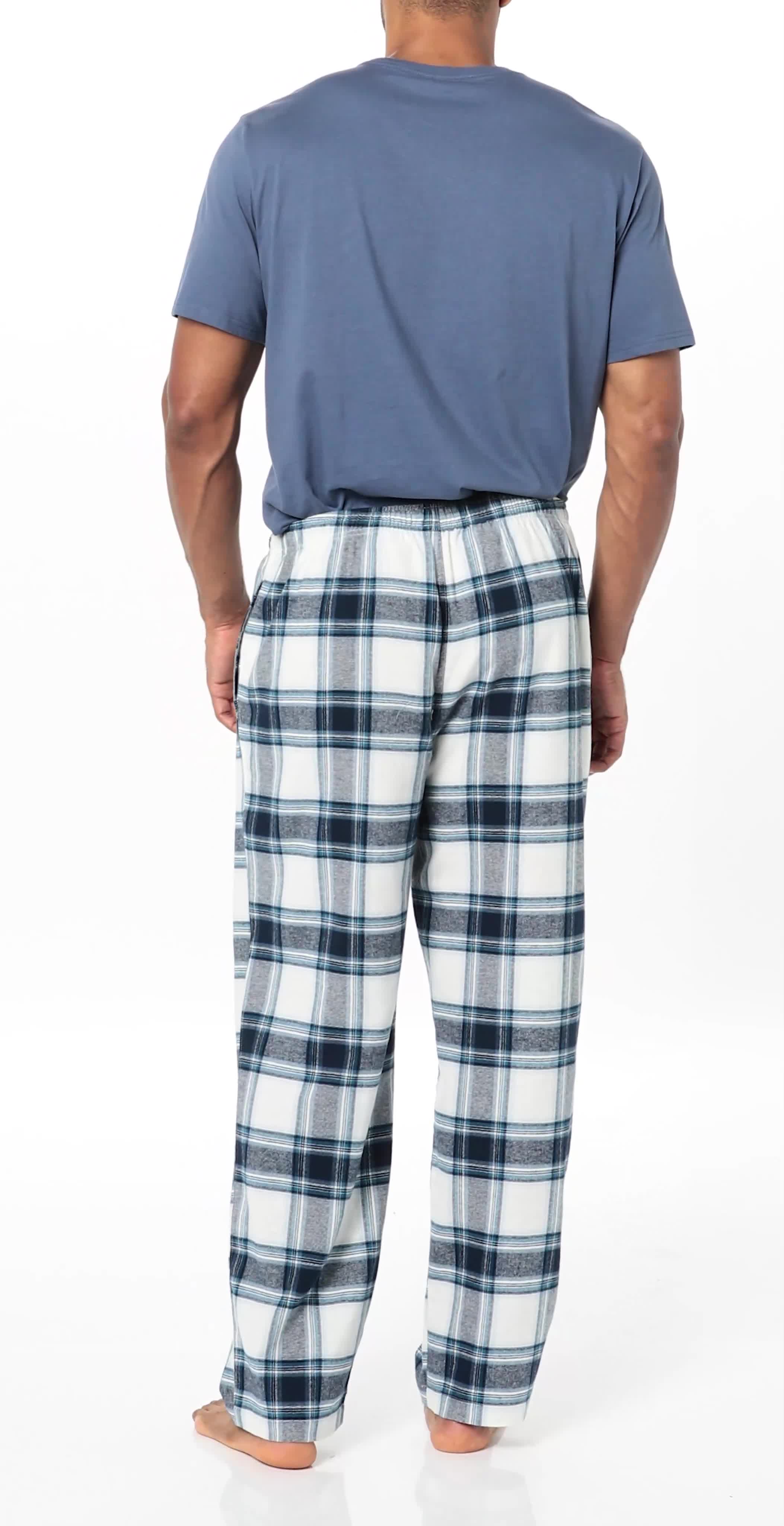 Herren Flanell Schlafhose | Bequeme Pyjama Hose Für Zuhause | Elastische Taille Mit Kordelzug