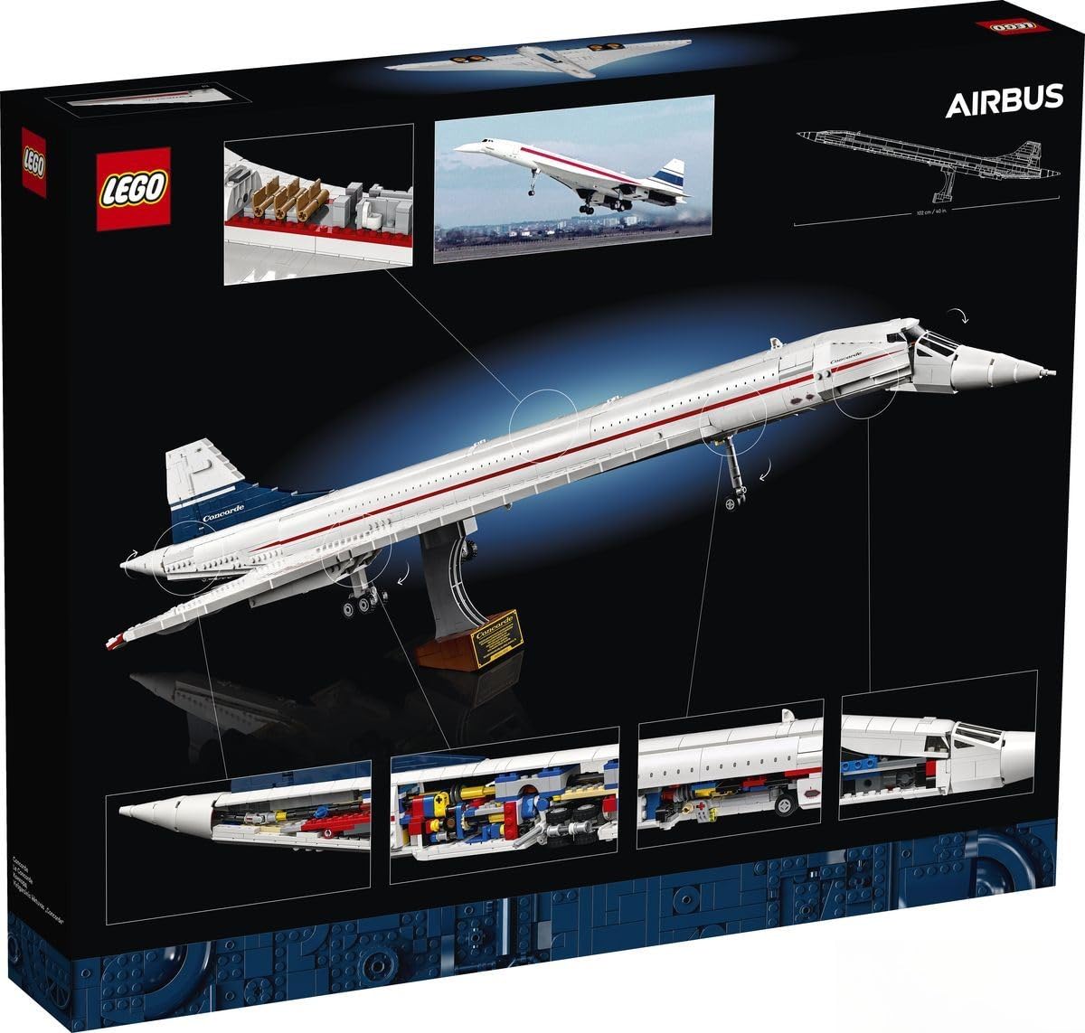 LEGO Icons Concorde Flugzeug-Modellbausatz für Erwachsene Flugzeug-Spielset mit authentischen Details und 3 Modi