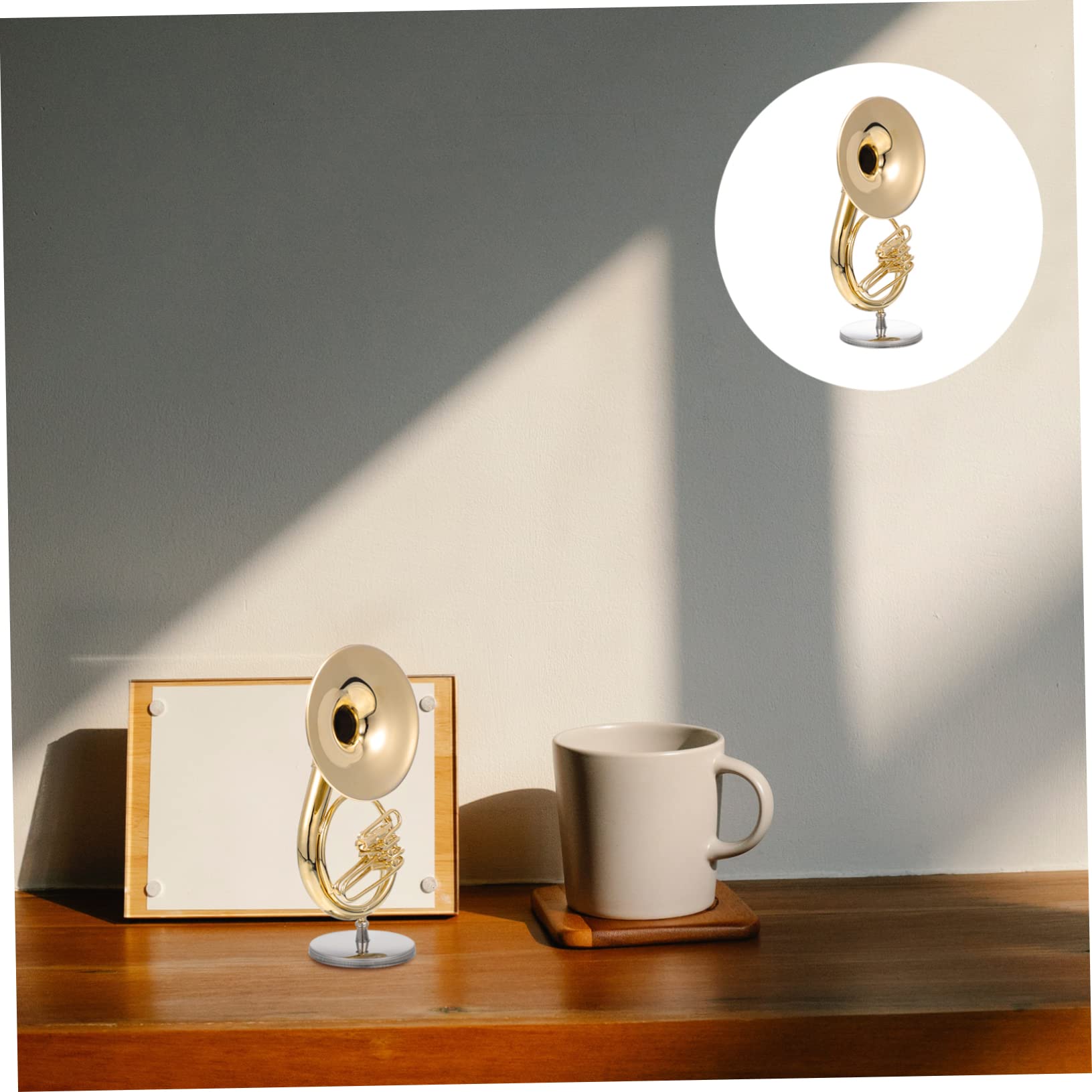 TOYANDONA Sousaphon Modell 13cm 1 Satz Kupfer mit Kasten und Sockel | Gold, für Zuhause und Café, Sorgfältig Gefertigt, Dekorative Ausführung