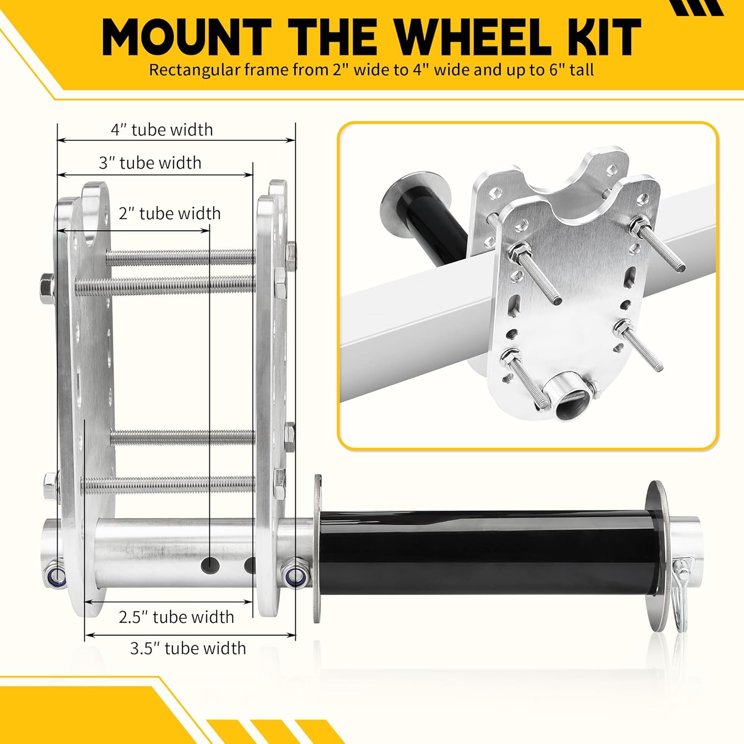 Boat Lift Wheel Kit, Adjustable Heavy Duty Wheel Bracket for Easy Move