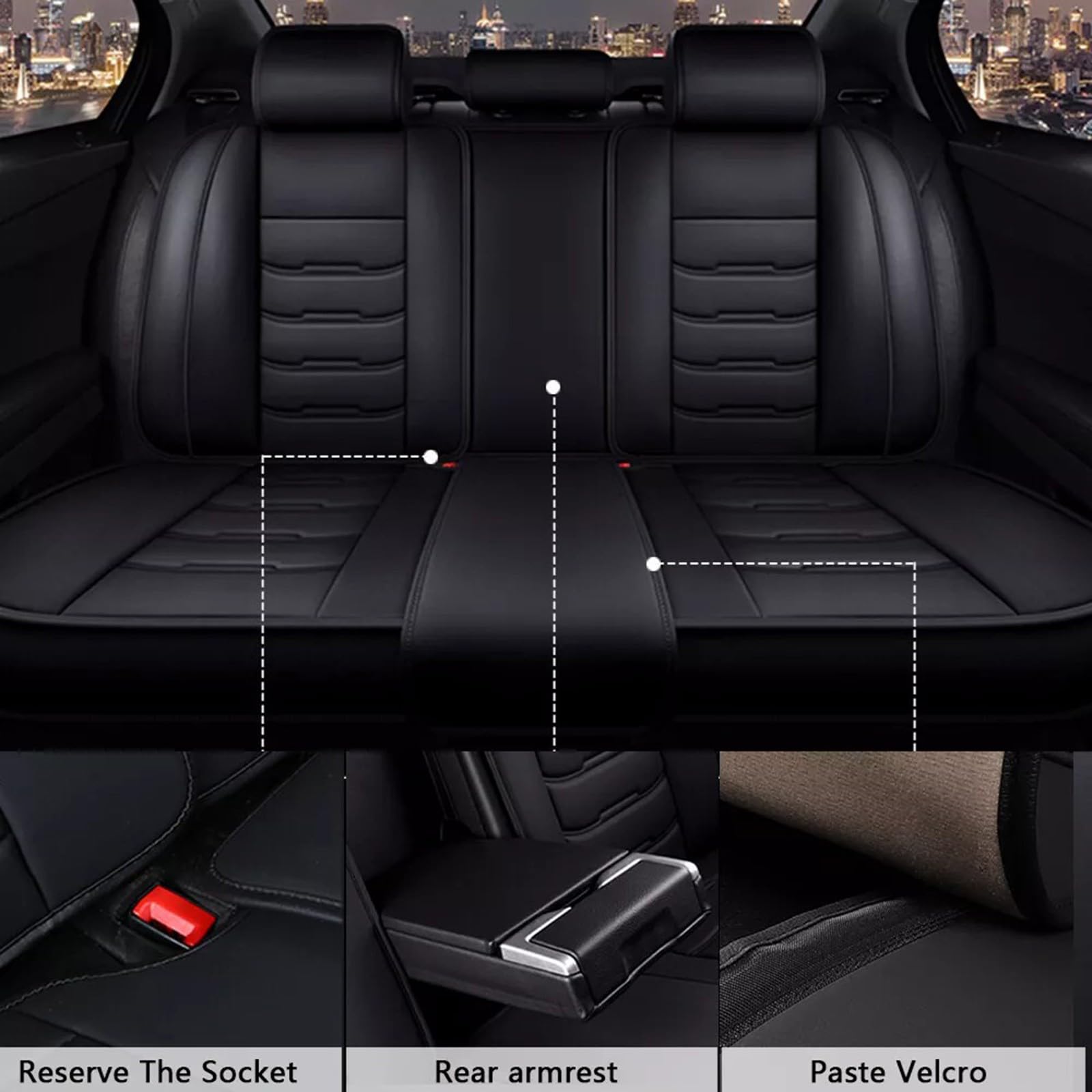 Full Set Auto Sitzbezüge für Audi A1 Sportback,Wasserdichtes VerschleißFest Leder Auto Sitzschutz,5 Stück Autositzbezüge