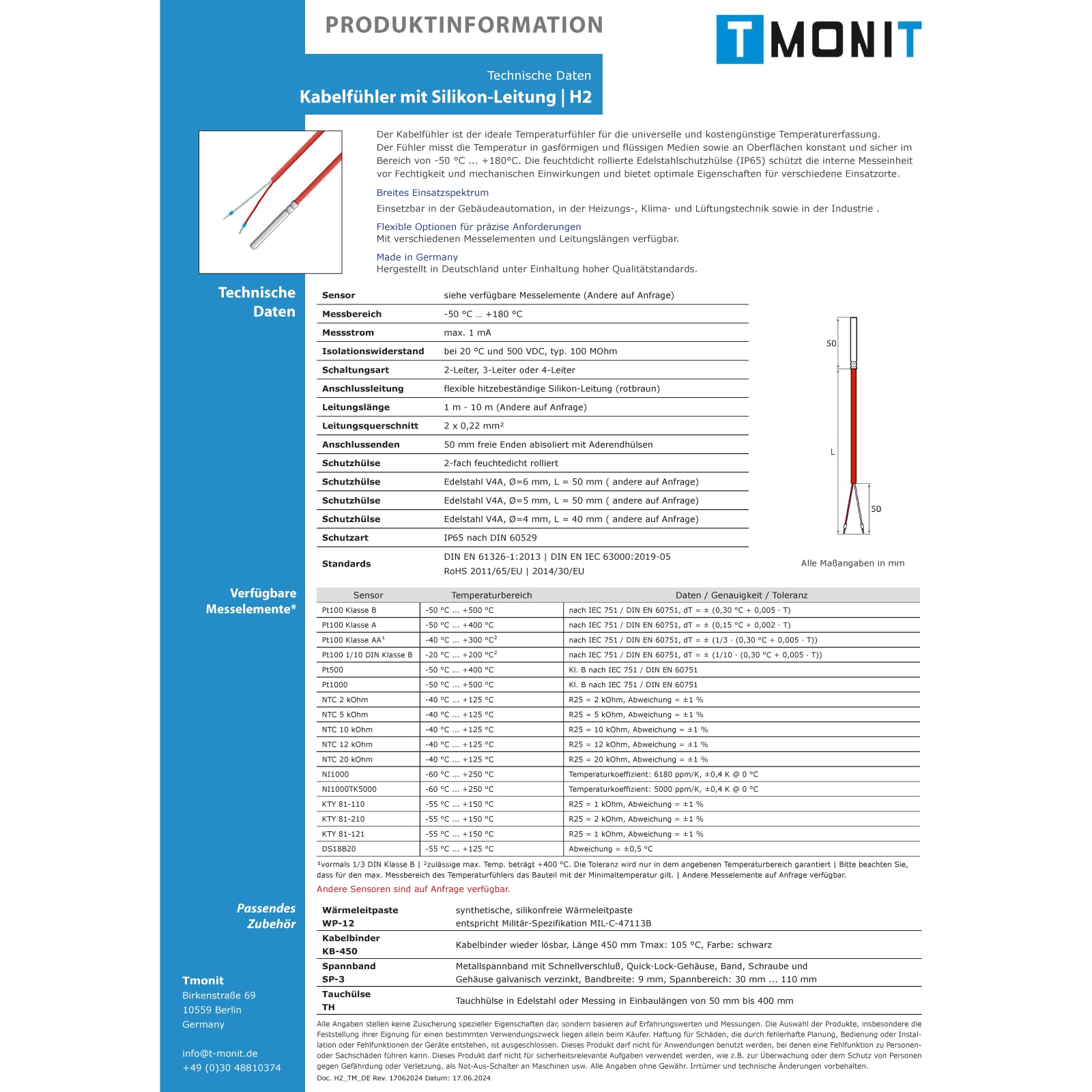 3M Cable DS18B20 Sensore digitale di temperatura in acciaio inox Sonda di temperatura