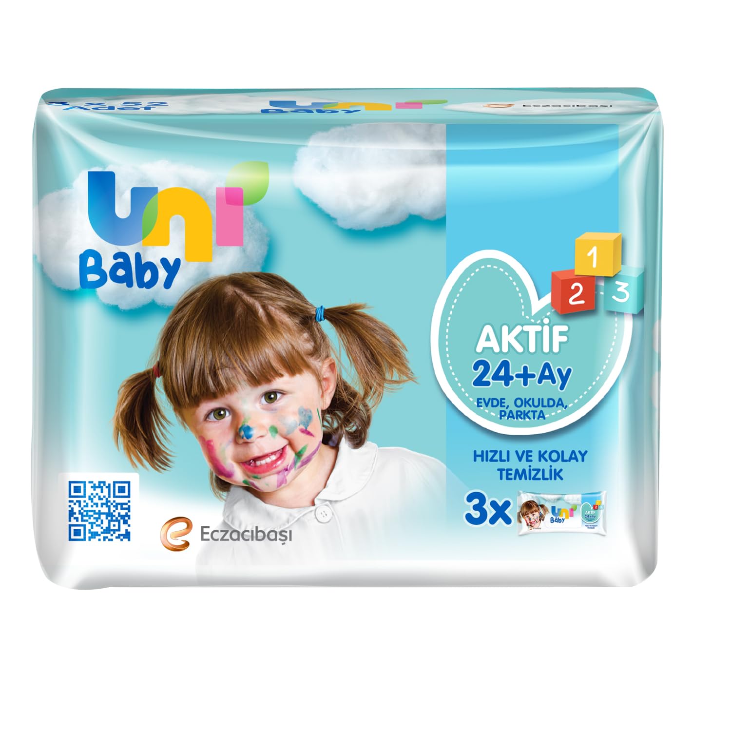 Uni Baby Aktif Simple Clean 3x52'li Islak Mendil