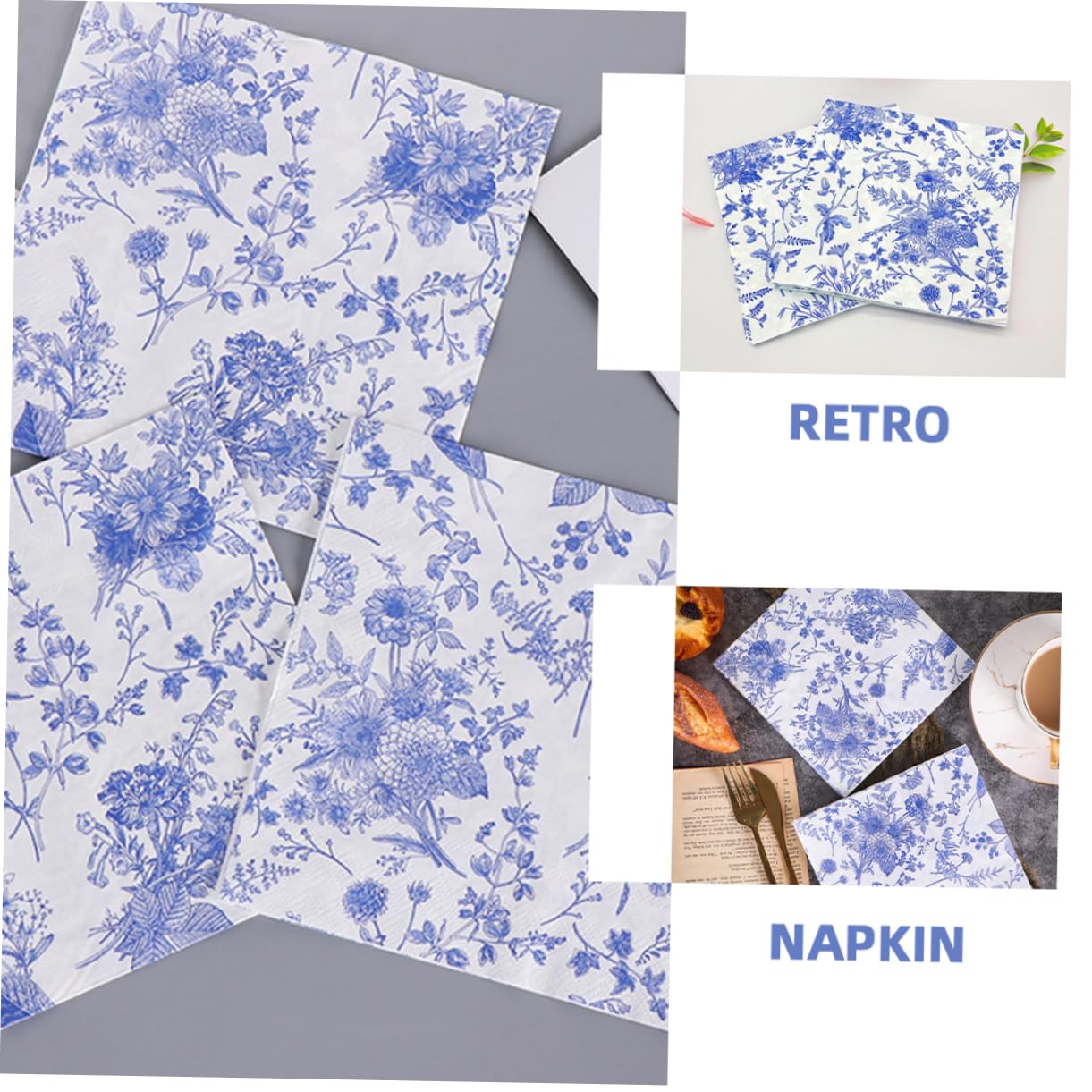 2 Series Servilleta Azul Y Servilletas Servilletas Azules Y De Despedida De Soltera De Postre Boda Papel 100 Piezas*2