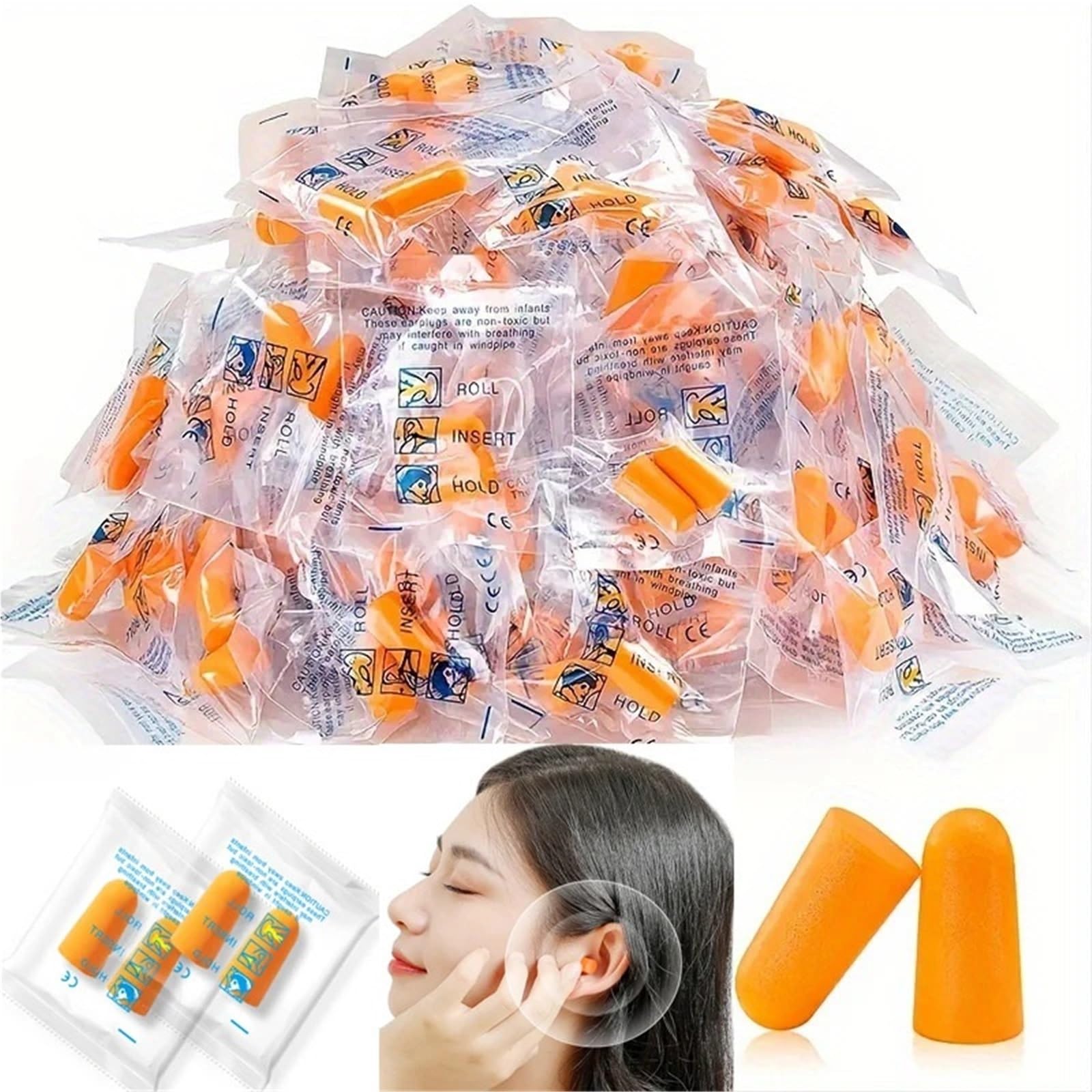 tapones oidos 30/60/100 piezas de cancelación de ruido reutilizables, protección contra el ruido, aislamiento acústico for el sueño, el estudio y el trabajo.(100PCS)