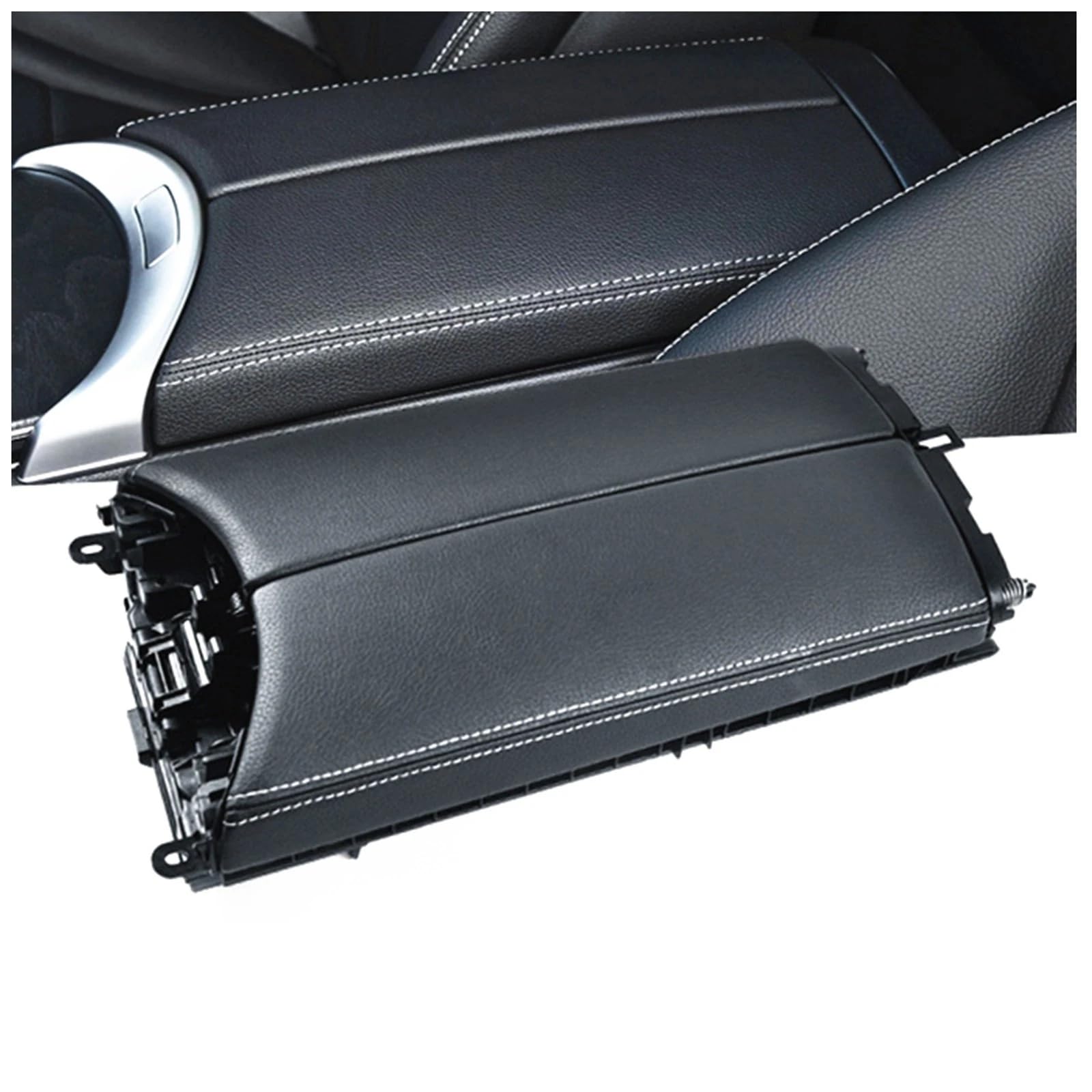 Copertura per bracciolo centrale per Mercedes W463 Classe G 2019-2023 (linea nero-bianca)