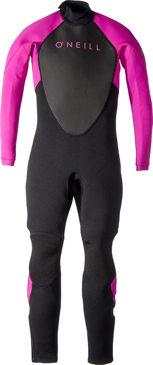 O'Neill Youth Reactor-2 3:2mm Back Zip Full Wetsuit, Lightweight Warmth and Flexibility for All Water Activities, Black/Berry, 12 by O'NEILL - Used condition - US$31.84