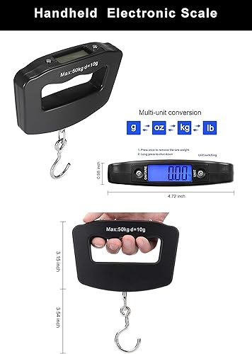 Miniatura 4 de Kit de herramientas de pesca, báscula digital de mano, agarrador de labios de peces de acero inoxidable, herramienta de extracción de anzuelos de