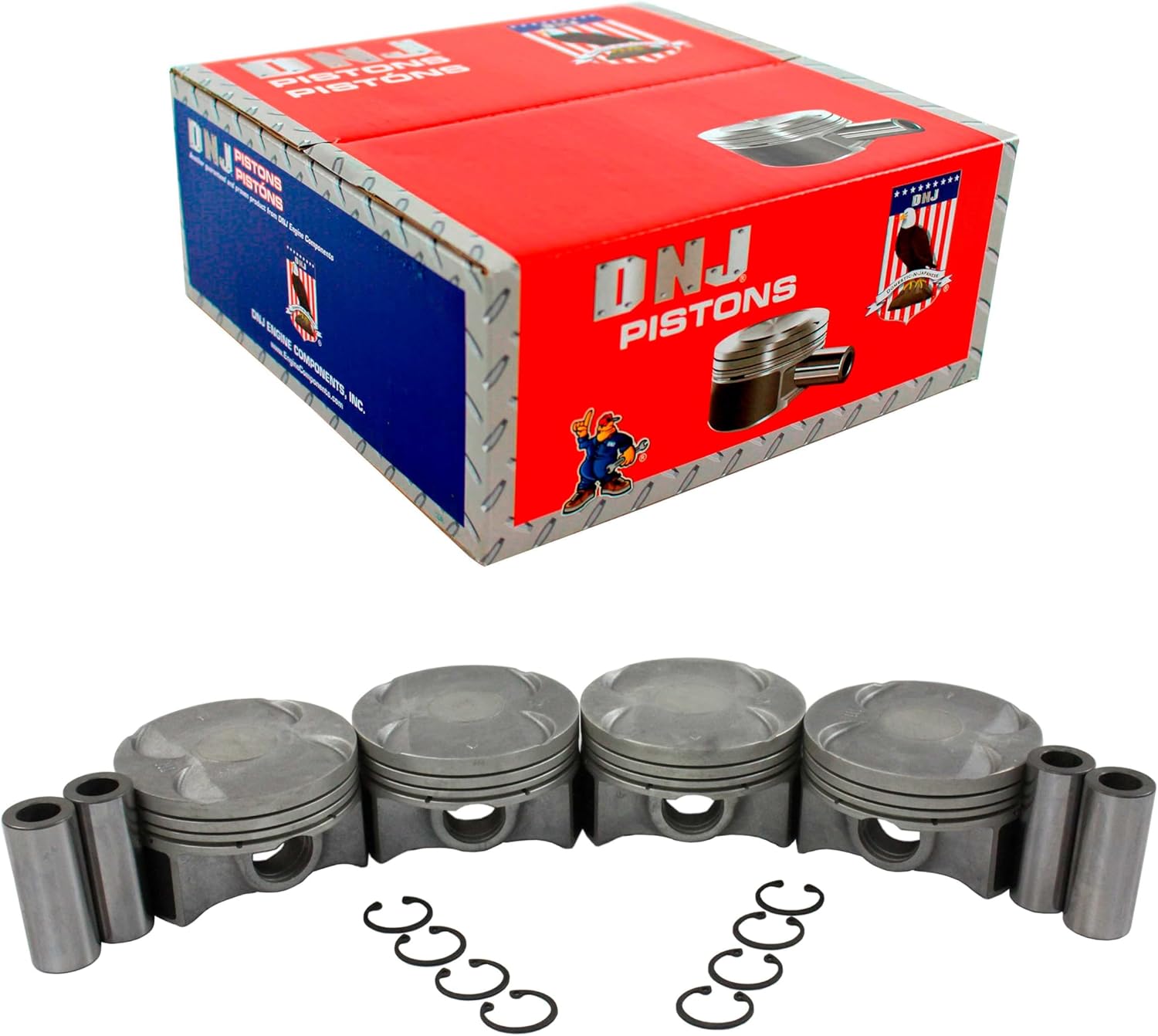 DNJ P210 Piston Set Standard for 2000-2009 Honda S2000 2.0L-2.2L L4 16V DOHC 1997cc