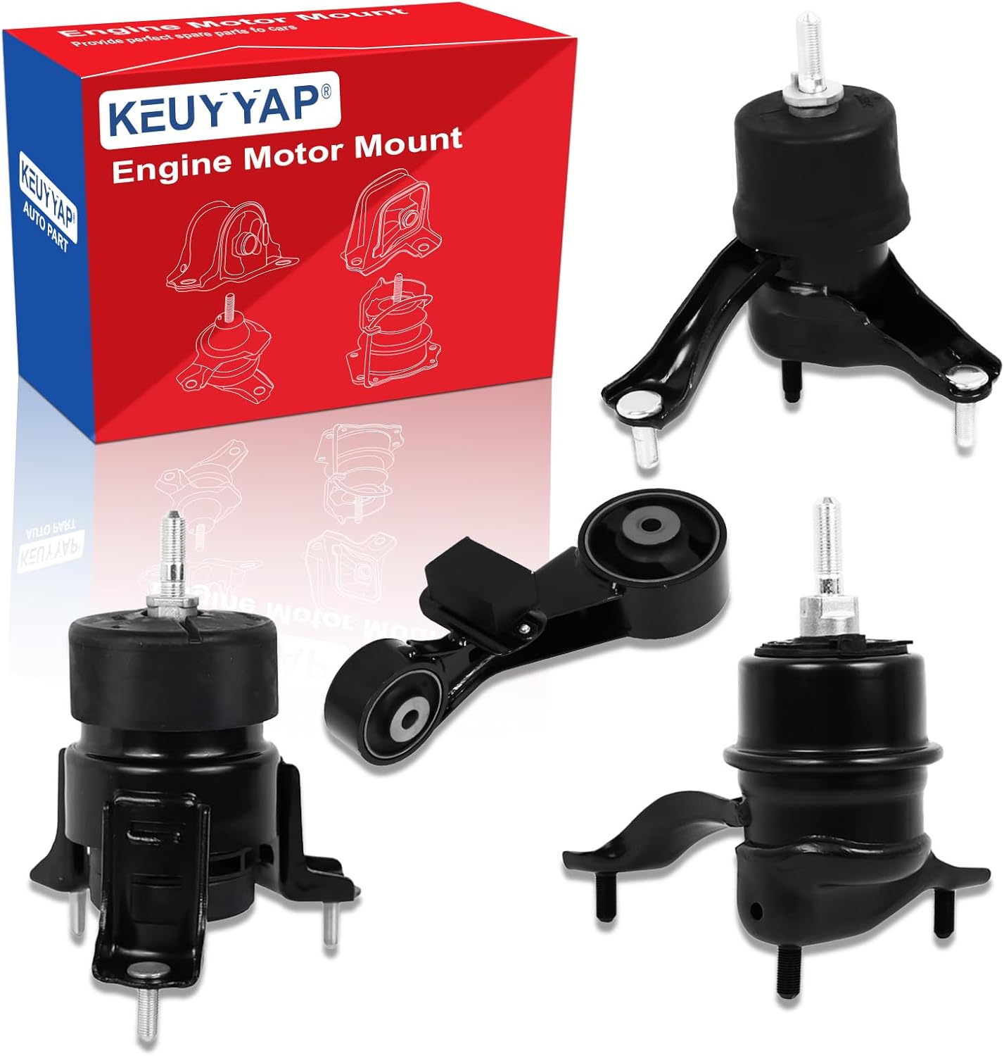 4PCS Engine Motor Mount Compatible with Toyota Camry 2.5L 2010 2011 Transmission Mount Set, Replace A62009 A4288 A62062 A4295