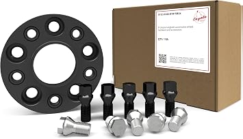 Wheel Accessories Parts 1 Pc Hub Centric Euro Wheel Spacer Adapter 20mm Thick 66.56mm Hub Adapts 5x112mm to 5x112 Bolt Pattern Includes M14 x 1.50 Black Bolts Fits Many Mercedes Benz Applications