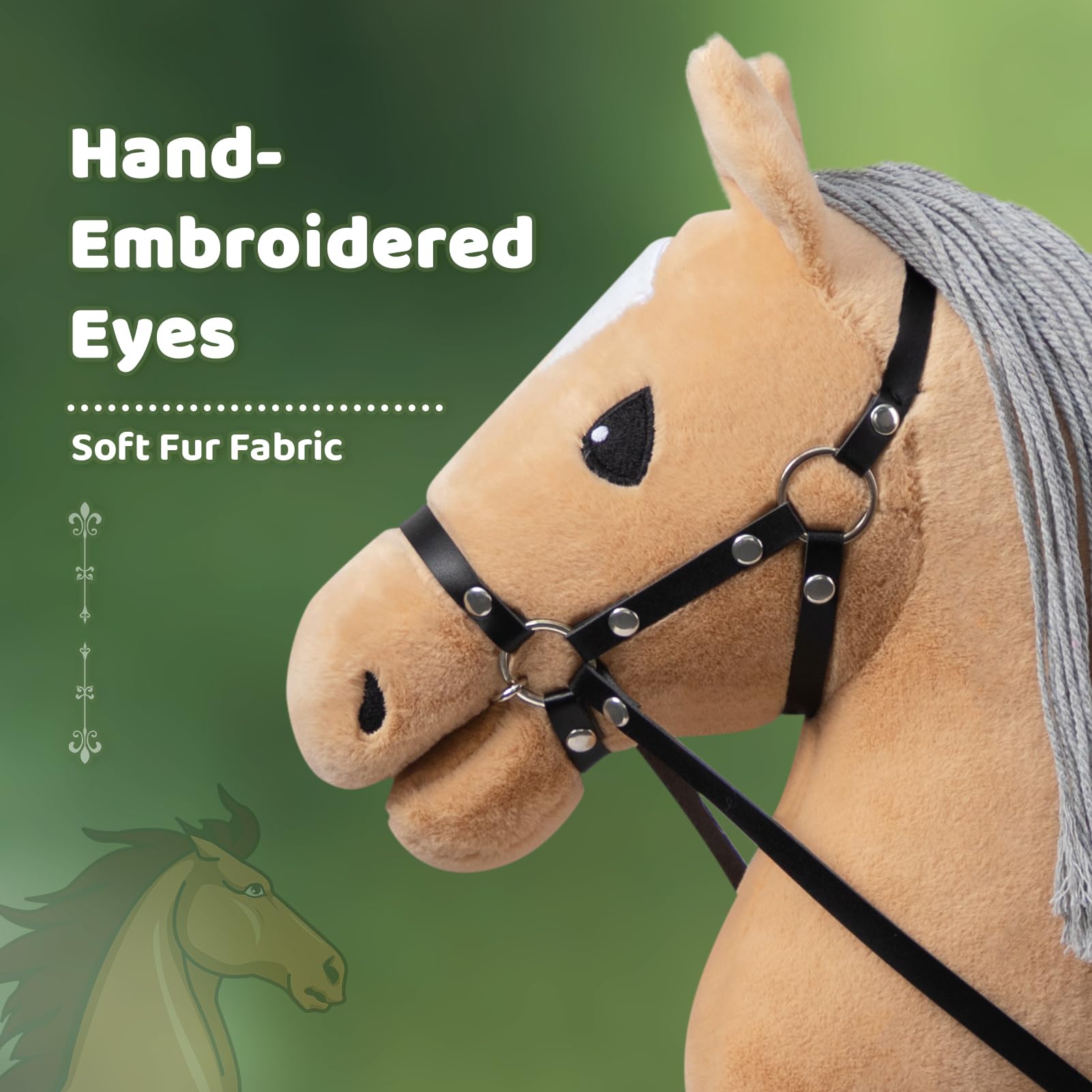 Bieco Steckenpferd Kinder Ginger | Hobby Horse Paarden | Steckenpferd Rollen | Houten Stokpaard | Stock Paarden Mooie Steckenpferde voor Kinderen Peuter