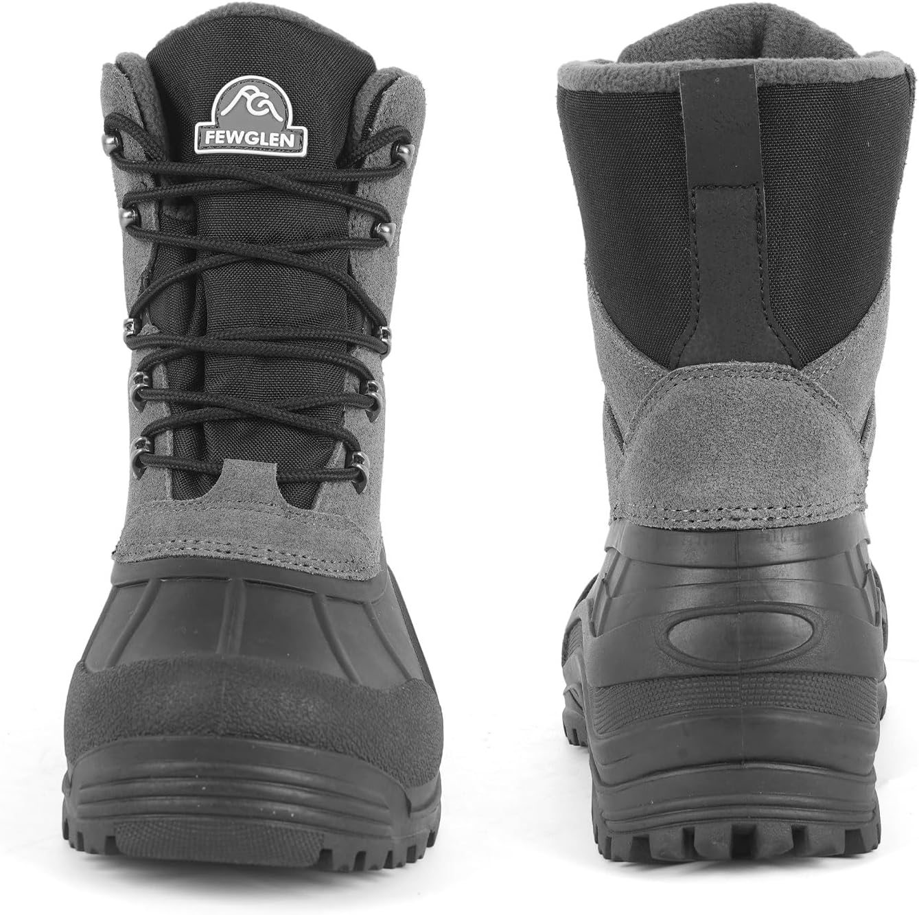 Men's Snow Boots Warm Winter Boots For Men Waterproof Insulated Mens Fur Lined Hiking Work Shoes Youth Non-slip Black Ankle High-top Shoe 8 Inch Cold Weather - Image 8