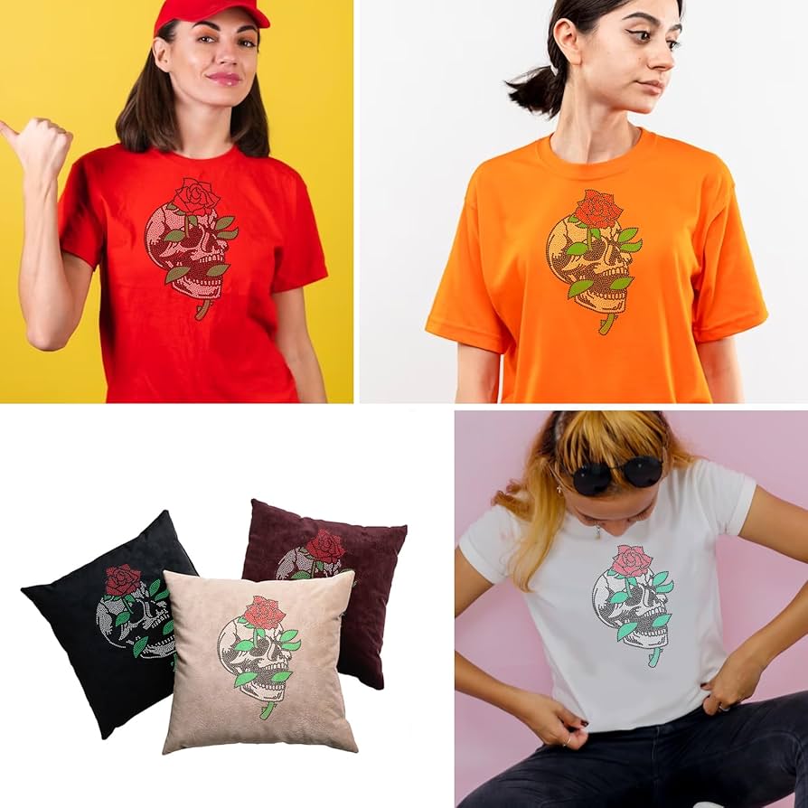 236 ハロウィン ドクロ アイロンプリントシート Amazon.co.jp: SUPERDANT バラとドクロ アイロン転写シート