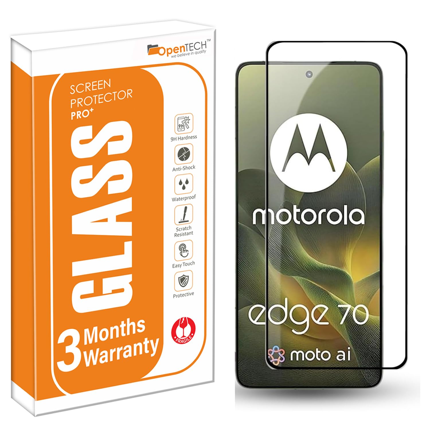 OpenTech® Military-Grade Tempered Glass Screen Protector Compatible For Motorola Moto Edge 70 (6.7 inches) With Edge To Edge Coverage And Easy Installation Kit-picture-26