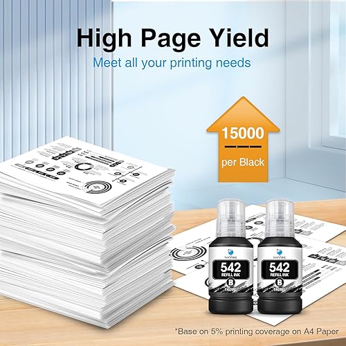 Miniatura 16 de Botella de tinta negra 502, tinta de pigmento, repuesto para botella de repuesto de tinta Epson 502 compatible con Ecotank ET-2760 ET-2750 ET-3760