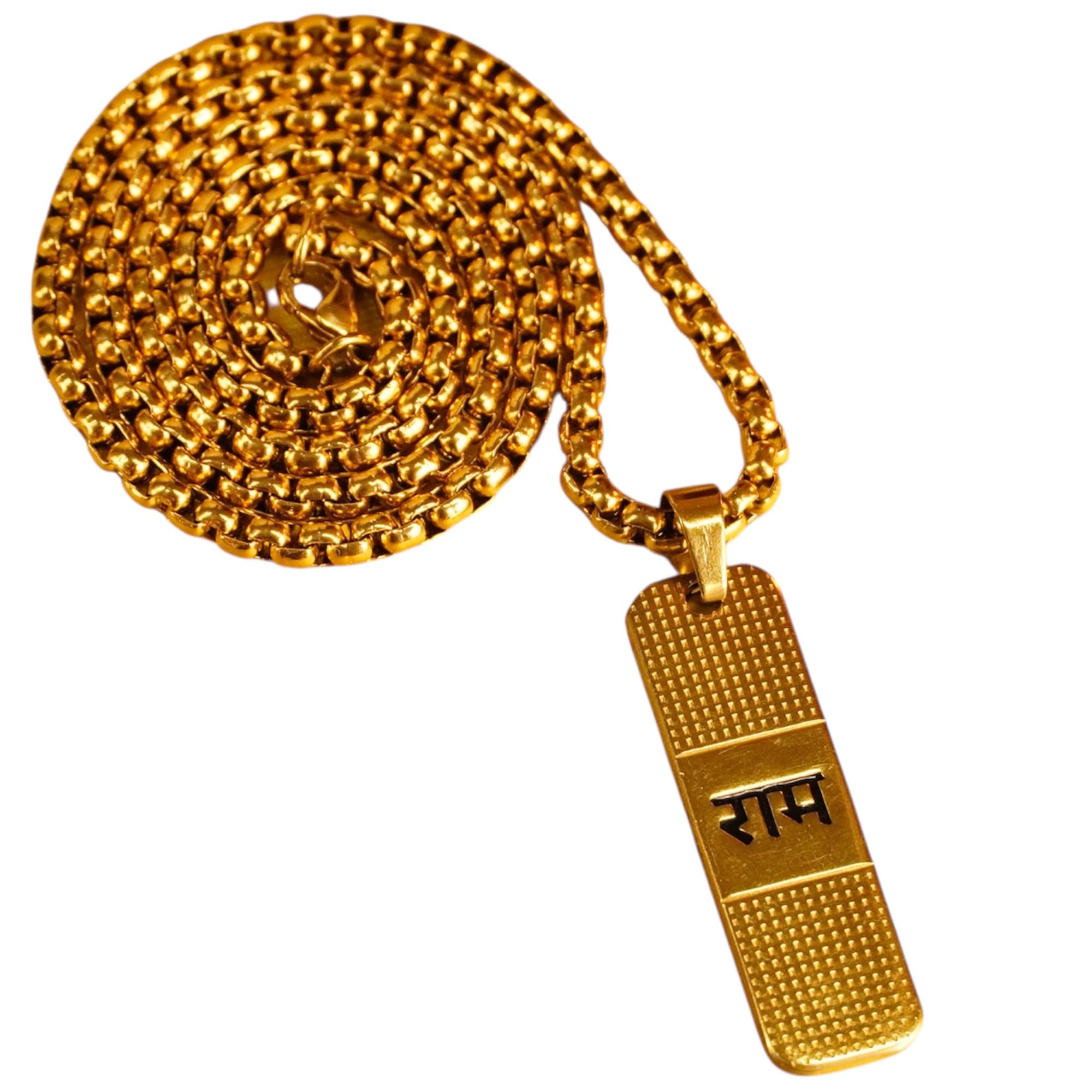 24K Gold Plated Ram Naam Necklace For Unisex Adult 12 Inches Length-image-30