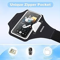 Vista 2 de Brazalete para correr con funda para auriculares y ranura para tarjetas, soporte para teléfono para iPhone 17 16 15 14 Pro Max Plus Galaxy S25 S24