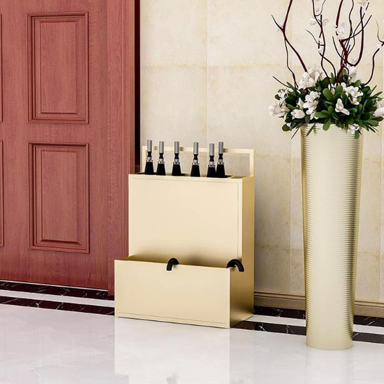 Umbrella Stand Large Capacity Umbrella Rack Stand, Large Commercial Umbrella Holder with Removable Drip Tray Umbrella Storage Free Standing Decor for Home Office Hotel Lobby Entryway Umbrella Holder f