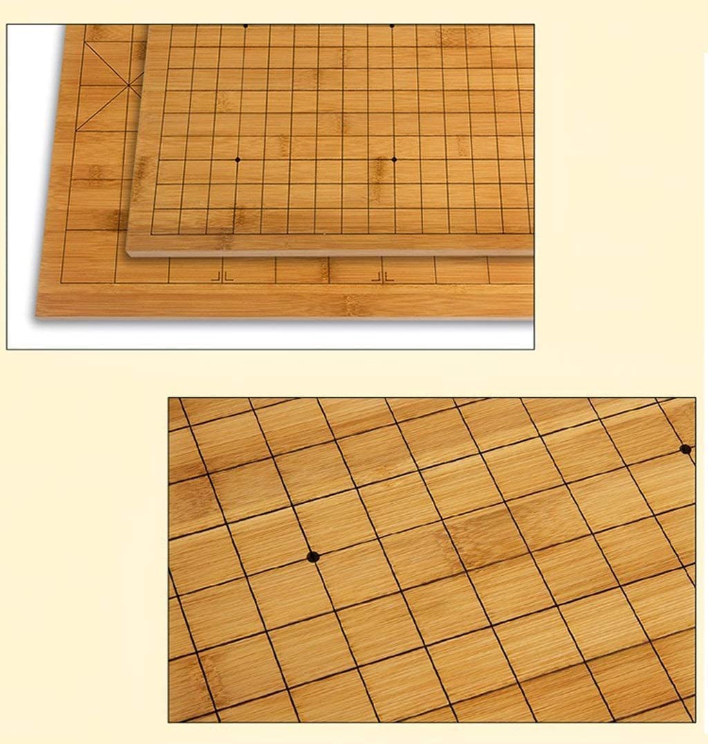 Go Game Set Bamboo Go Board Incluye Cuencos y Piedras Juego de Mesa de Estrategia Chino clásico (Familia de Entretenimiento de Rompecabezas)