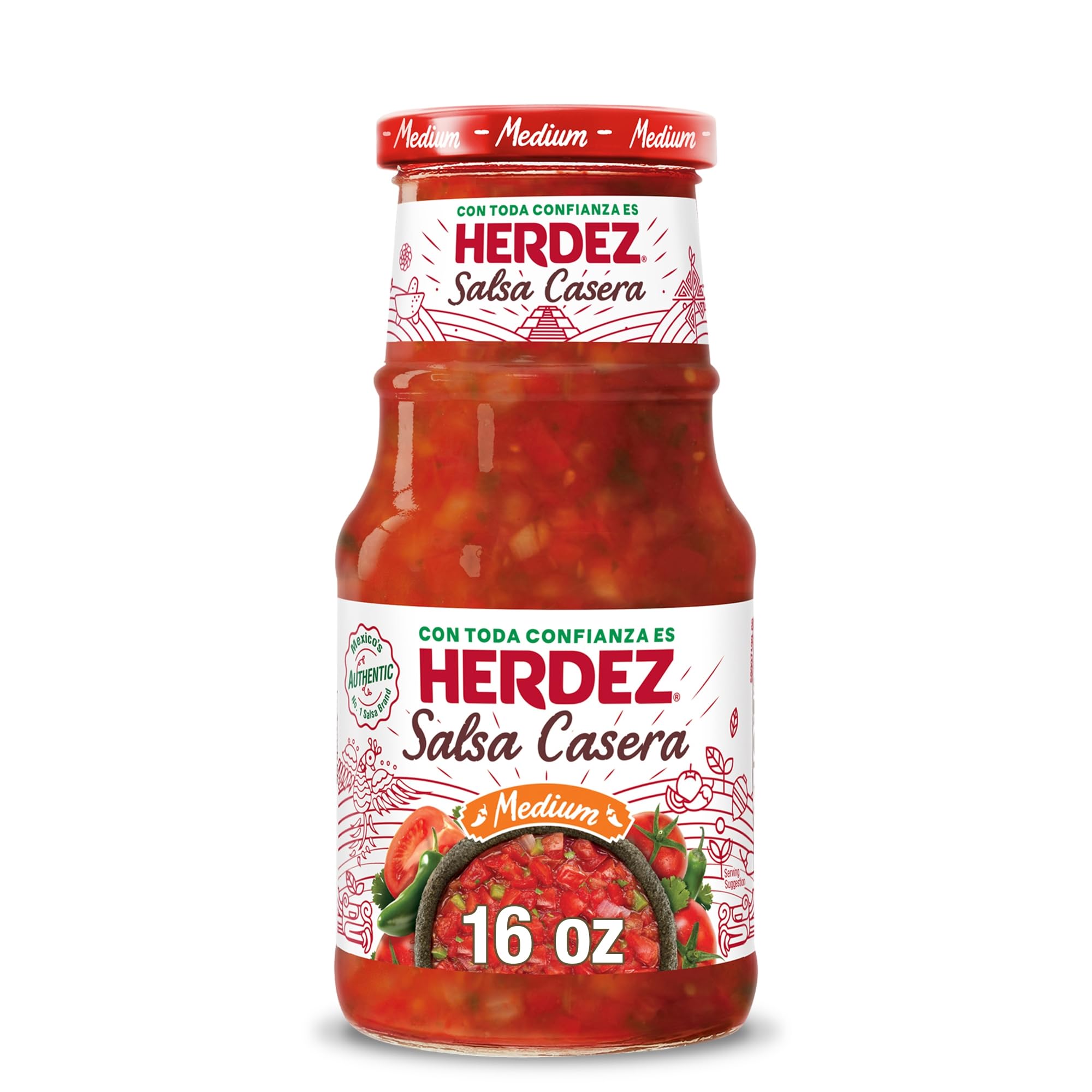 Herdez Salsa Casera, Medium, 16 Oz