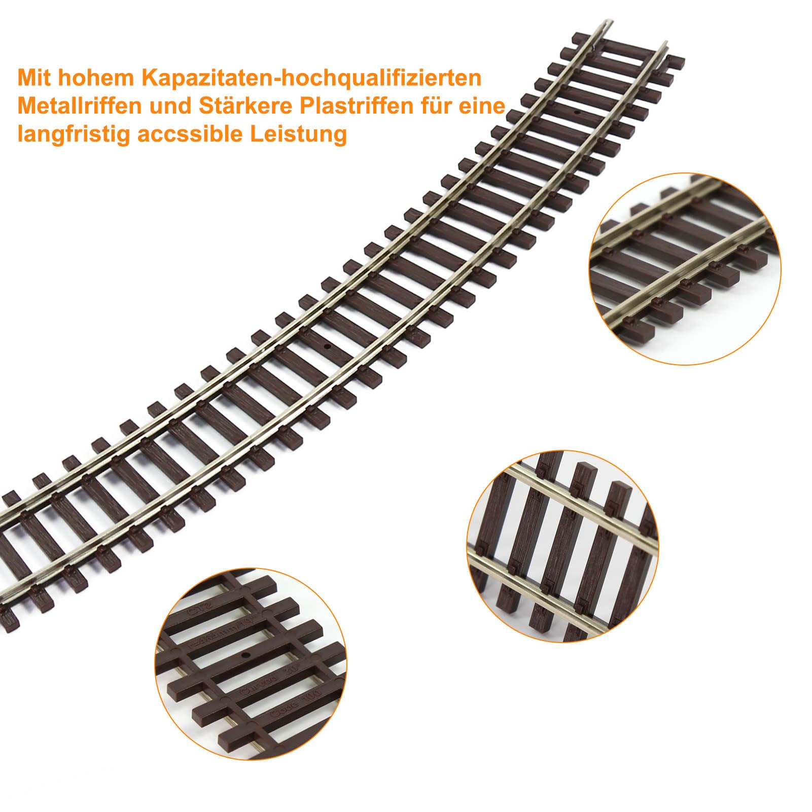 Evemodel Piste H0 1:87 Code 100 19" Modèle Rayon Courbe Trace Cuivre Nickel Rail Paysage (12/Pkg)