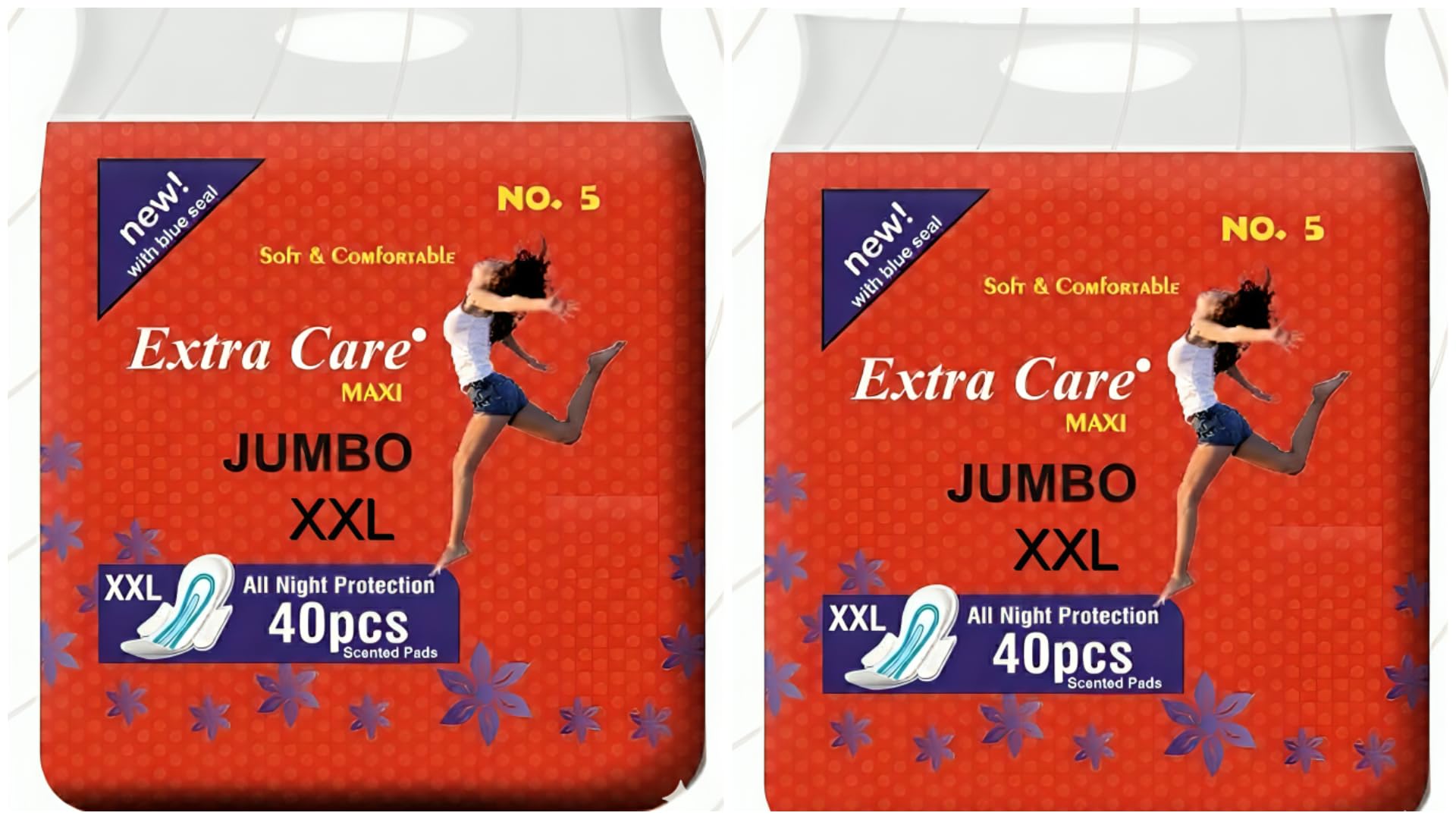 Extra Care Maxi Jumbo XXL Sanitary Pads, All Night Protection, Scented, pack of 2-picture-21