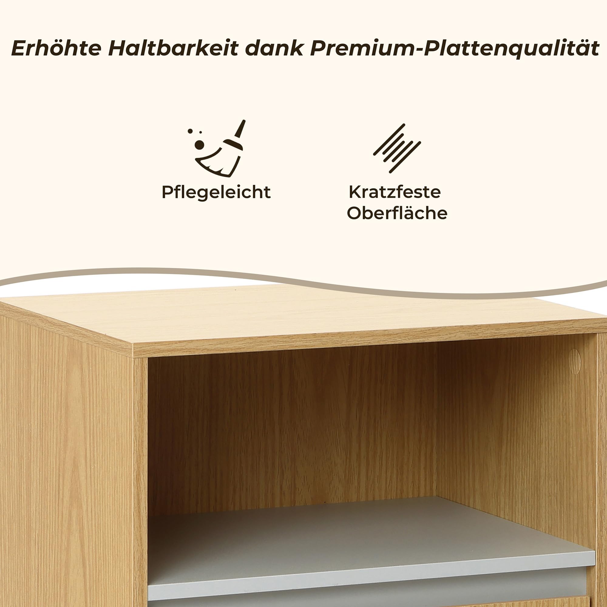 Hometopia Badezimmerschrank 85cm schmal, Badregal mit Tür | verstellbare Regalböden, Eichenoptik, freistehend, Holz, vielseitig für Bad, Wohnzimmer & Flur, 30x40x85 cm, pflegeleicht