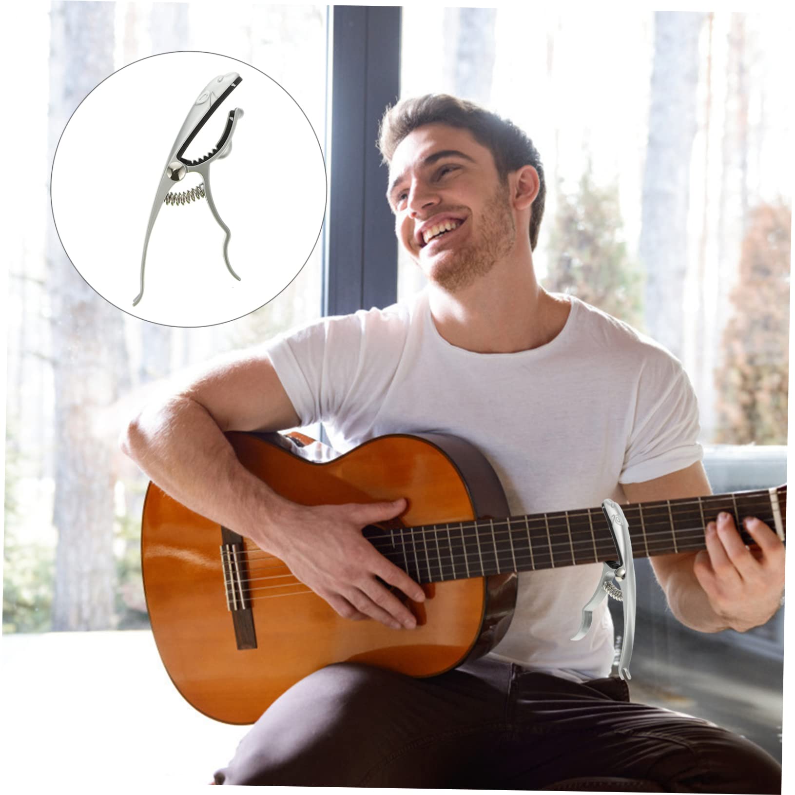 JOINPAYA Zinc Alloy Guitar Capo Clip-on Tuner Easy to Use Electric Guitar Accessory Premium Craftsmanship