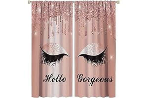 Modern Luxury Blackout Curtains for Bedroom Eyelash Print Hello Gorgeous Curtains