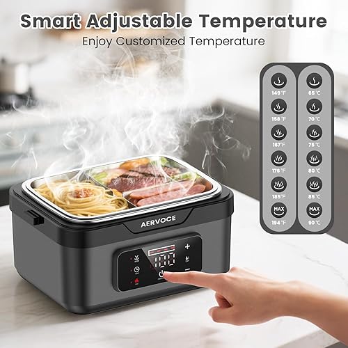 Miniatura 4 de Fiambrera eléctrica para adultos  Fiambrera térmica inalámbrica de 8000 mAh para hombres y mujeres. Calentador de alimentos portátil de 1 litro para