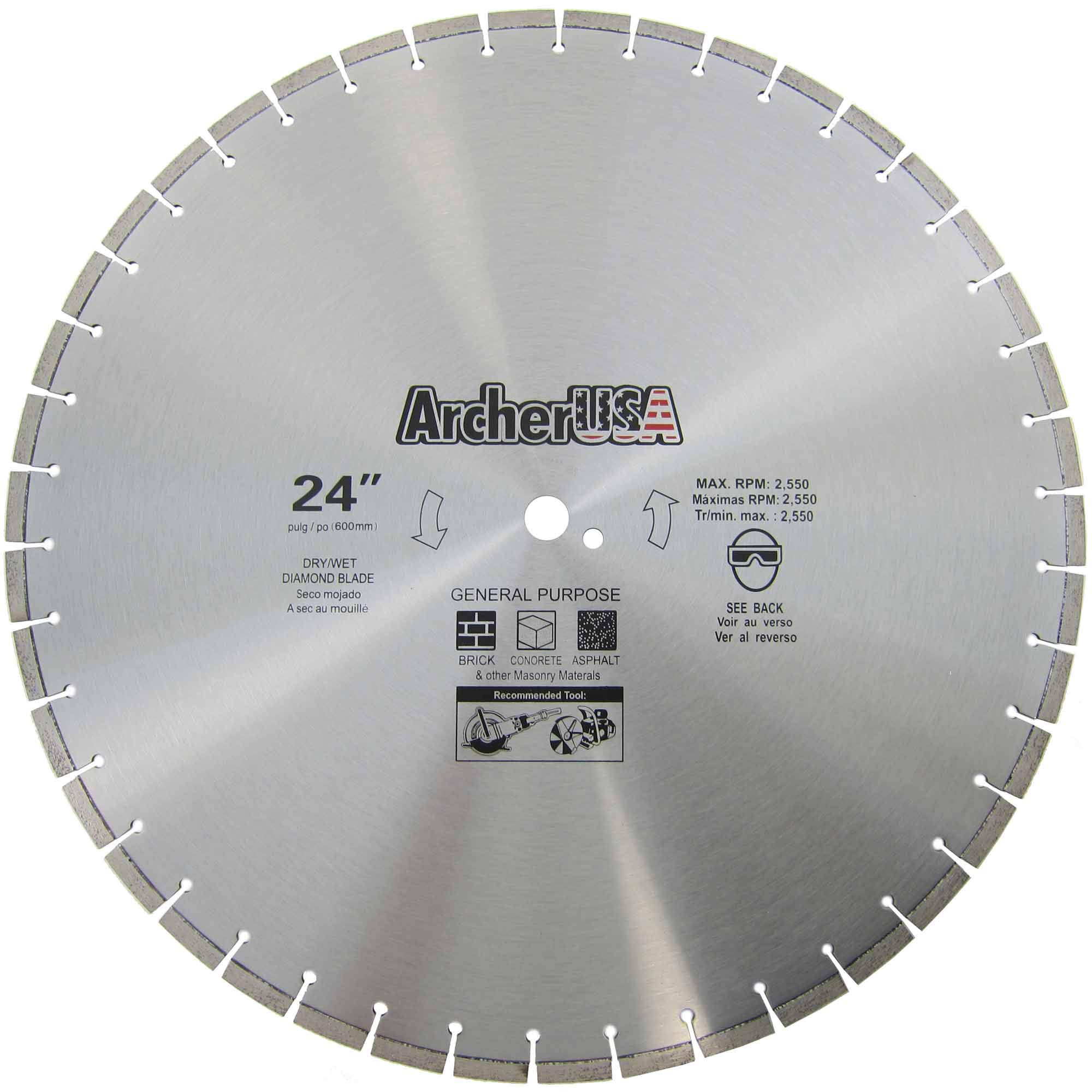 Archer Pro 61 cm (24") piły diamentowej ogólnego przeznaczenia do szybkiego cięcia betonu, kamienia, muru, kostki brukowej, cegieł, klocków