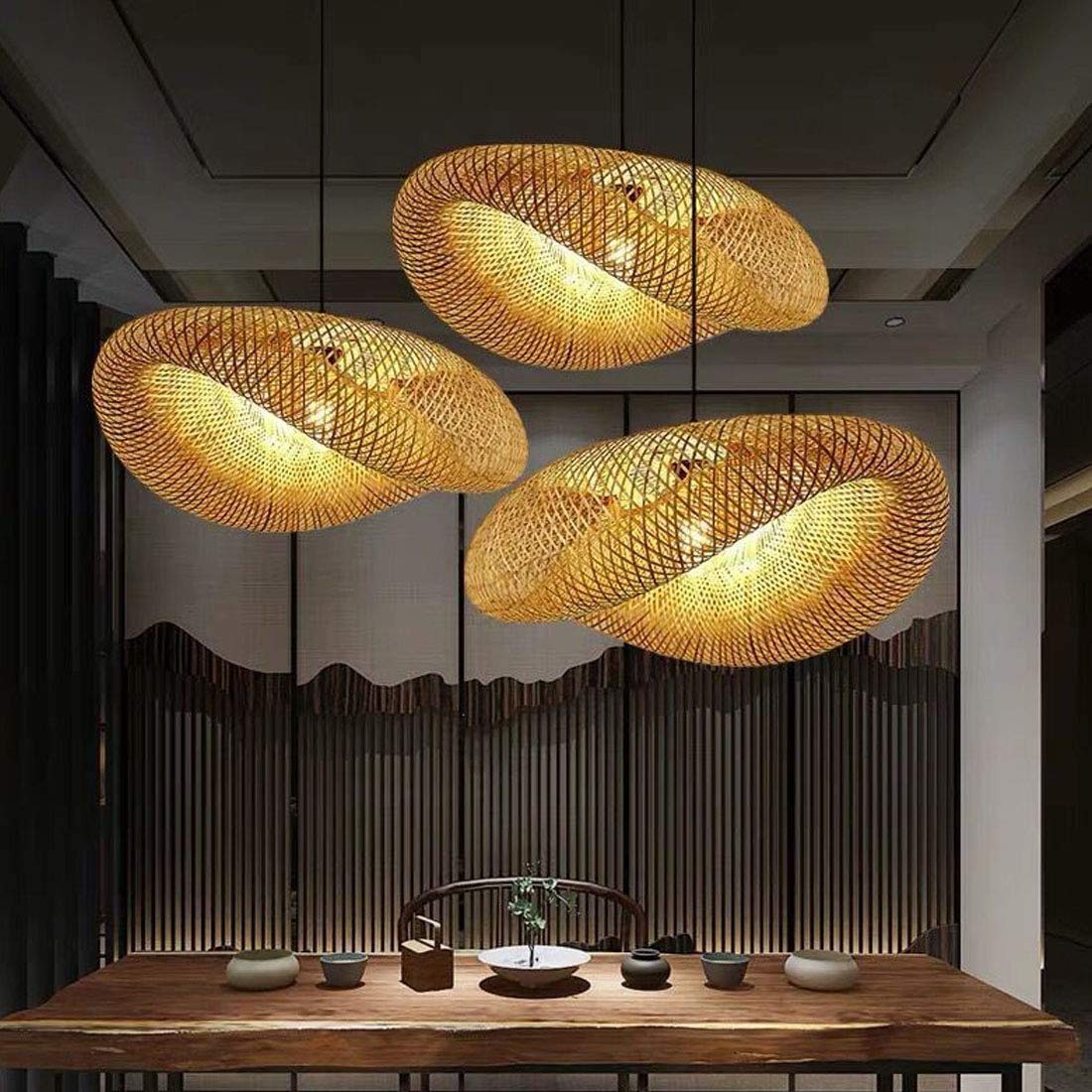 Hanglamp Retro Natuurlijke Bamboe Rotan Geweven Hanglamp Retro Natuurlijke Bamboe Rotan Geweven
