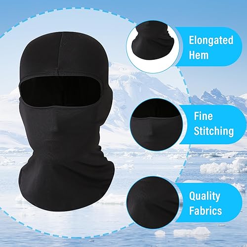 Miniatura 3 de Kewucn Pasamontañas de esquí de cara completa, protección contra los rayos UV y el viento, máscara facial para clima caluroso de verano,