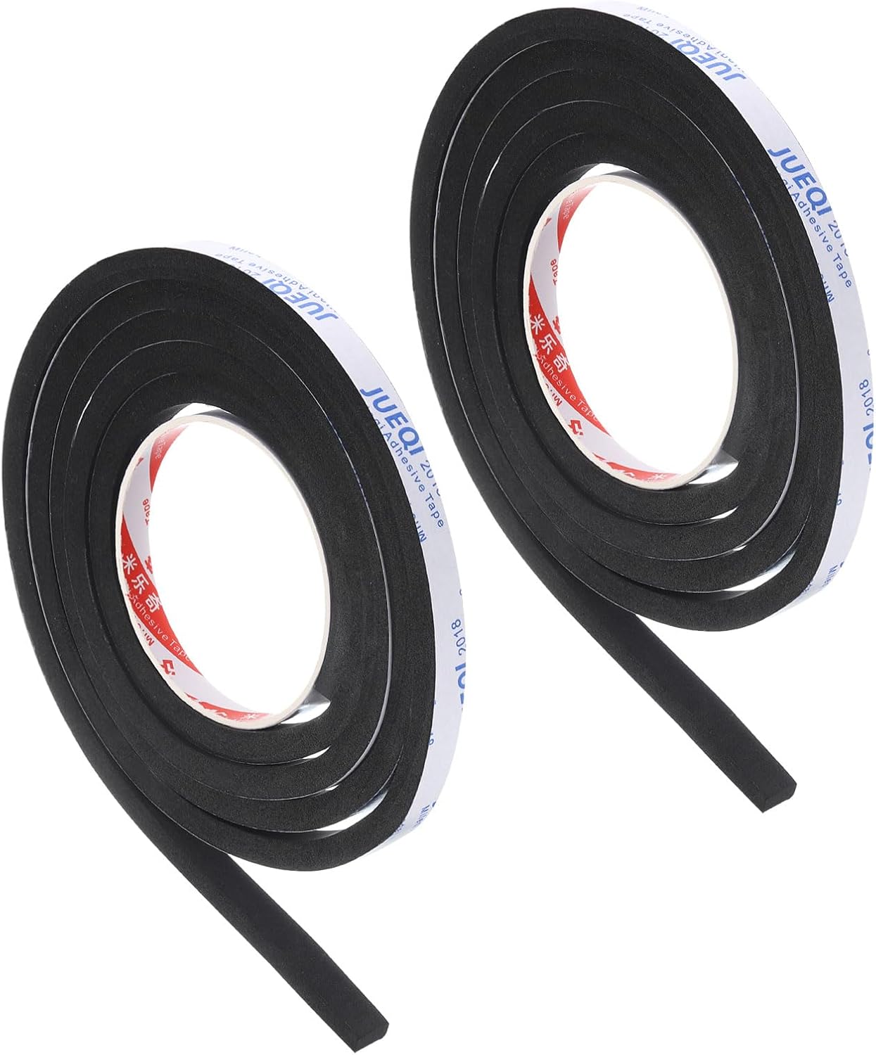 3/8" W x 5/16" T x 6.6Ft Insulation Foam Tape, 2 Rolls Self-Adhesive EVA Weather Stripping for Wrap Pipe Door Window Insulation Soundproof Anti Vibration Collision, Black