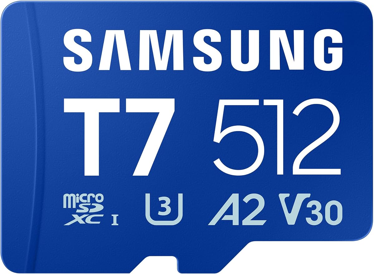 Samsung microSDXC T7 512GB, Transfer Speeds Up to 170 MB/s | microSD made for Casual Gamers, Amateur Creators, & Everyday Users (MB-MB512T/AM)