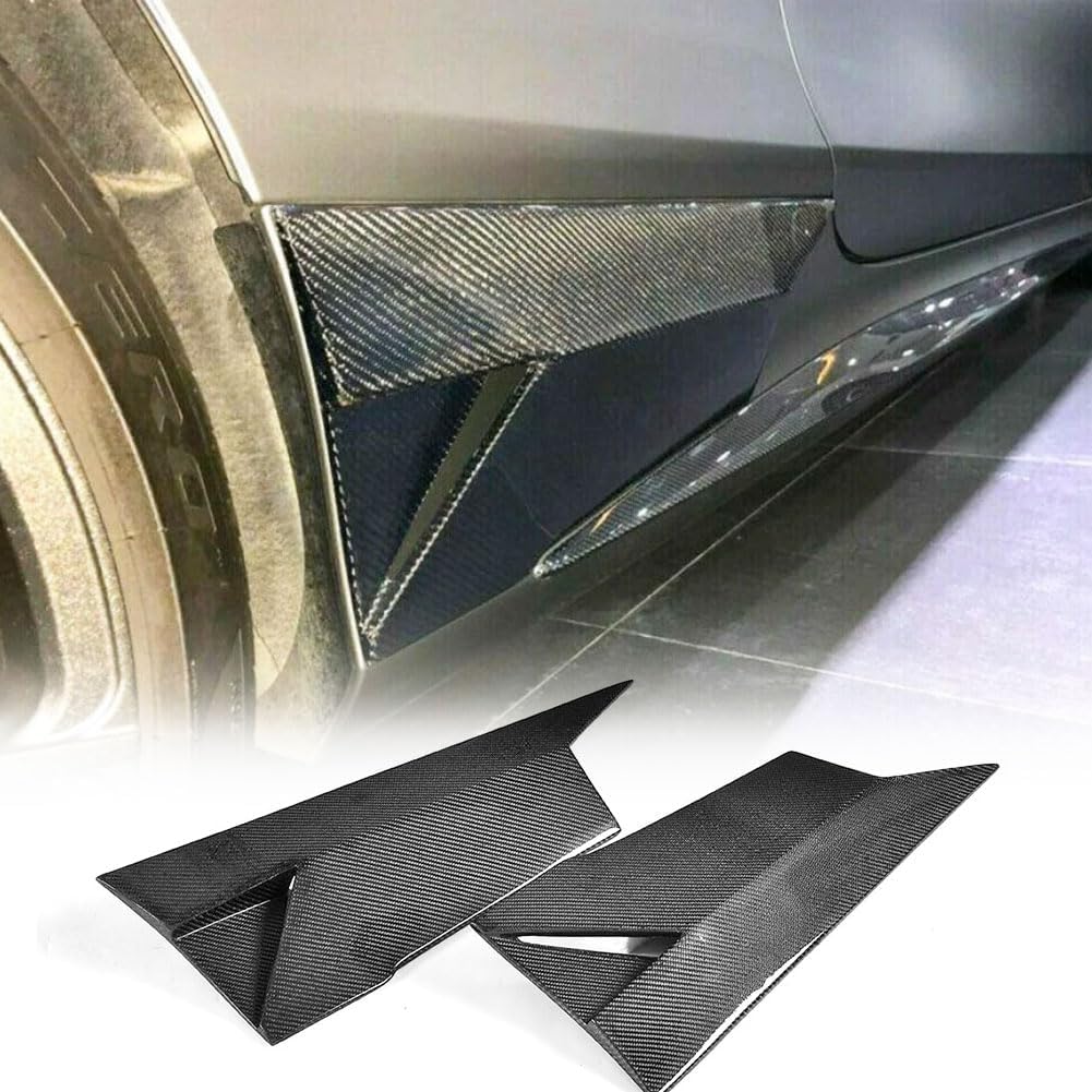 MCARCAR KIT Carbon Fiber Side Skirts Splitter Compatible with Mercedes Benz S Class C217 S500 S550 Sport S63 S65 2015-2017Add-on Car Fender Aprons Vents Protector