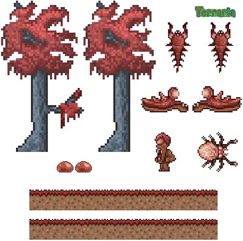 Miniatura 2 de Terraria Crimson Biome - Calcomanías de pared (juego de 11 piezas)