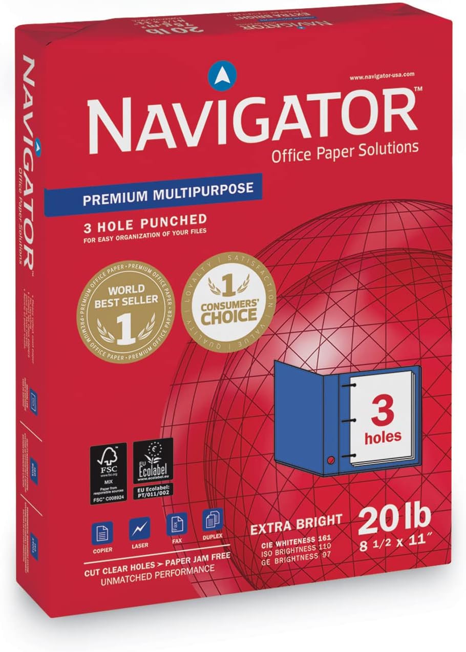 Navigator Premium Multipurpose Paper PAPER,20,97BR,3HOLE