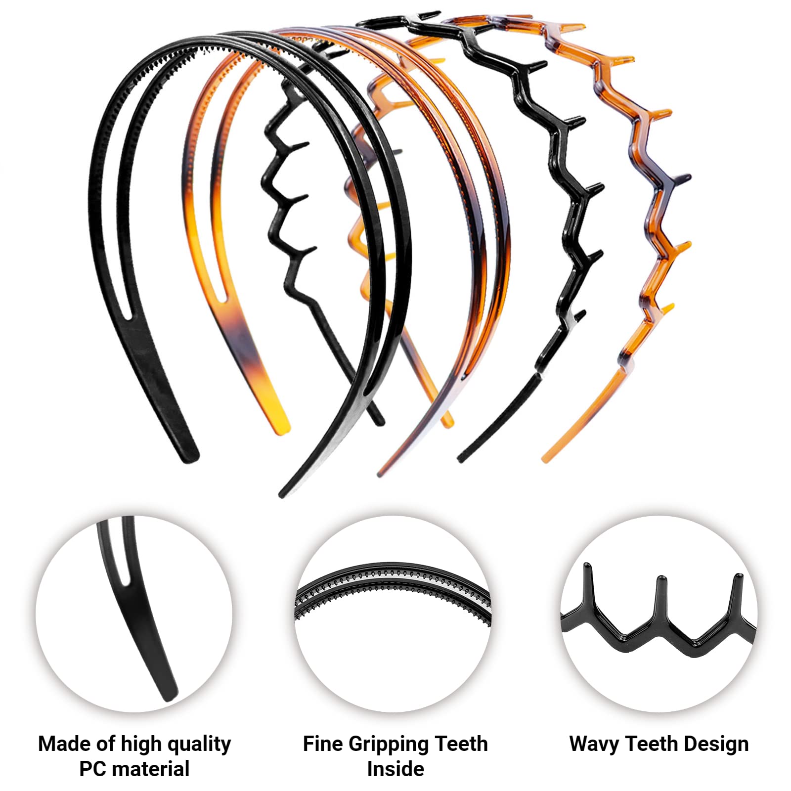 Amazon.com : REDANHA 4-Piece Plastic Hairband Set - Zigzag 
